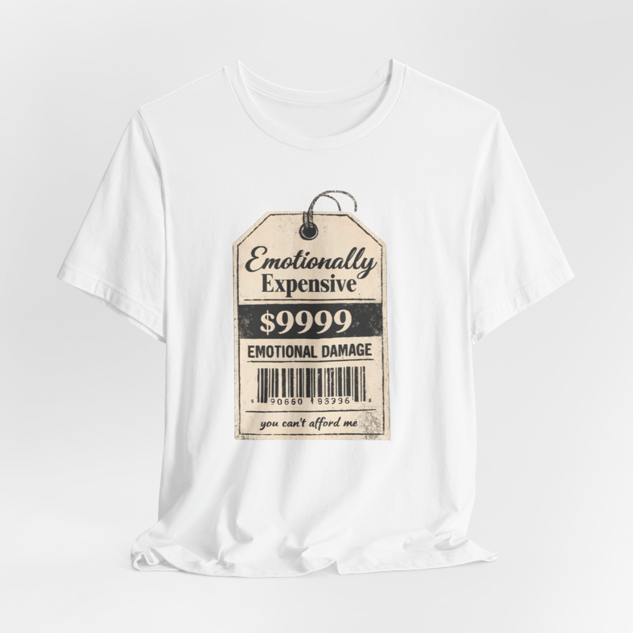 Emotionally Expensive Tee – "9999 Emotional Damage" Vintage Price Tag T-Shirt