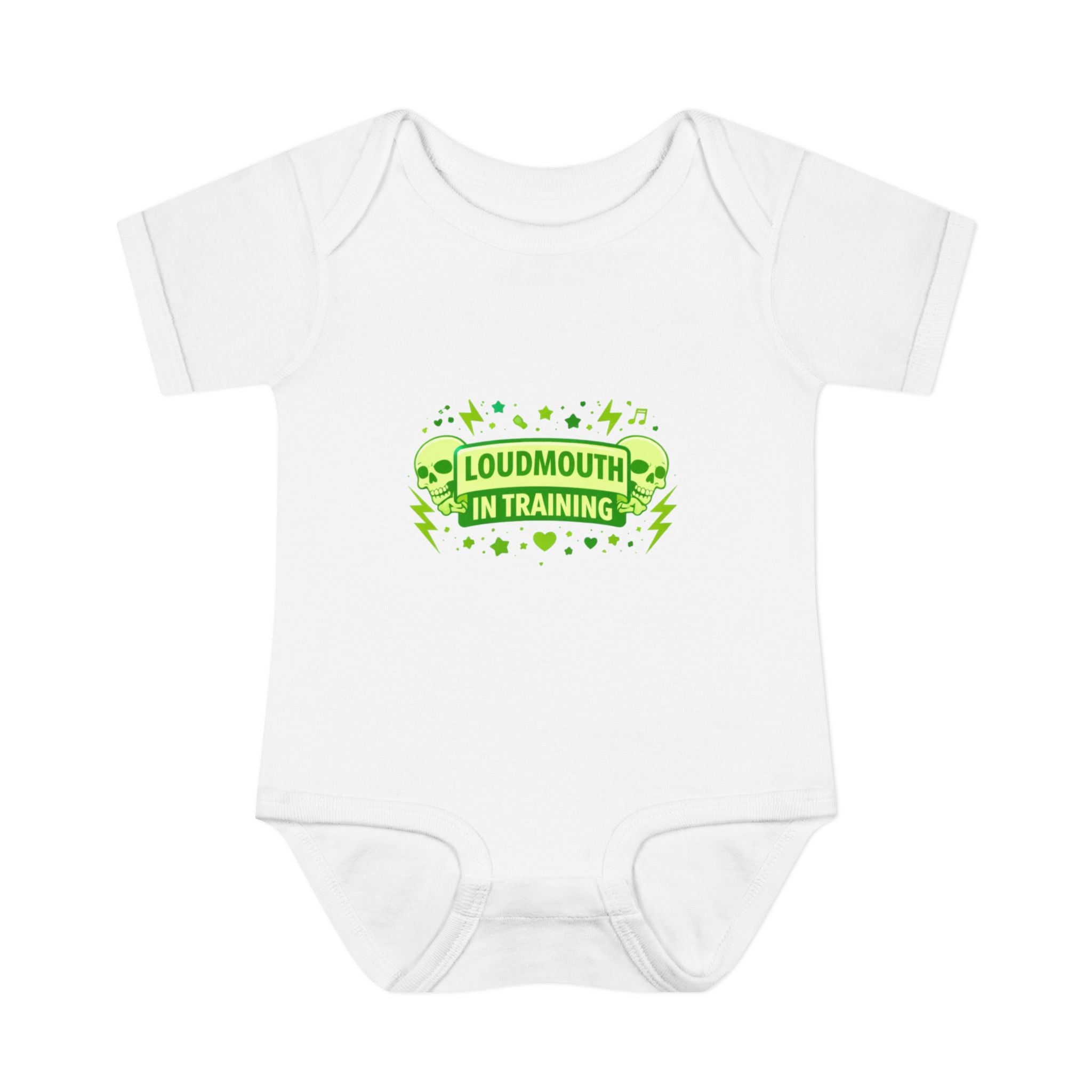 Infant Bodysuit "Loudmouth in Training" – Funny Baby Onesie, Newborn Shower Gift