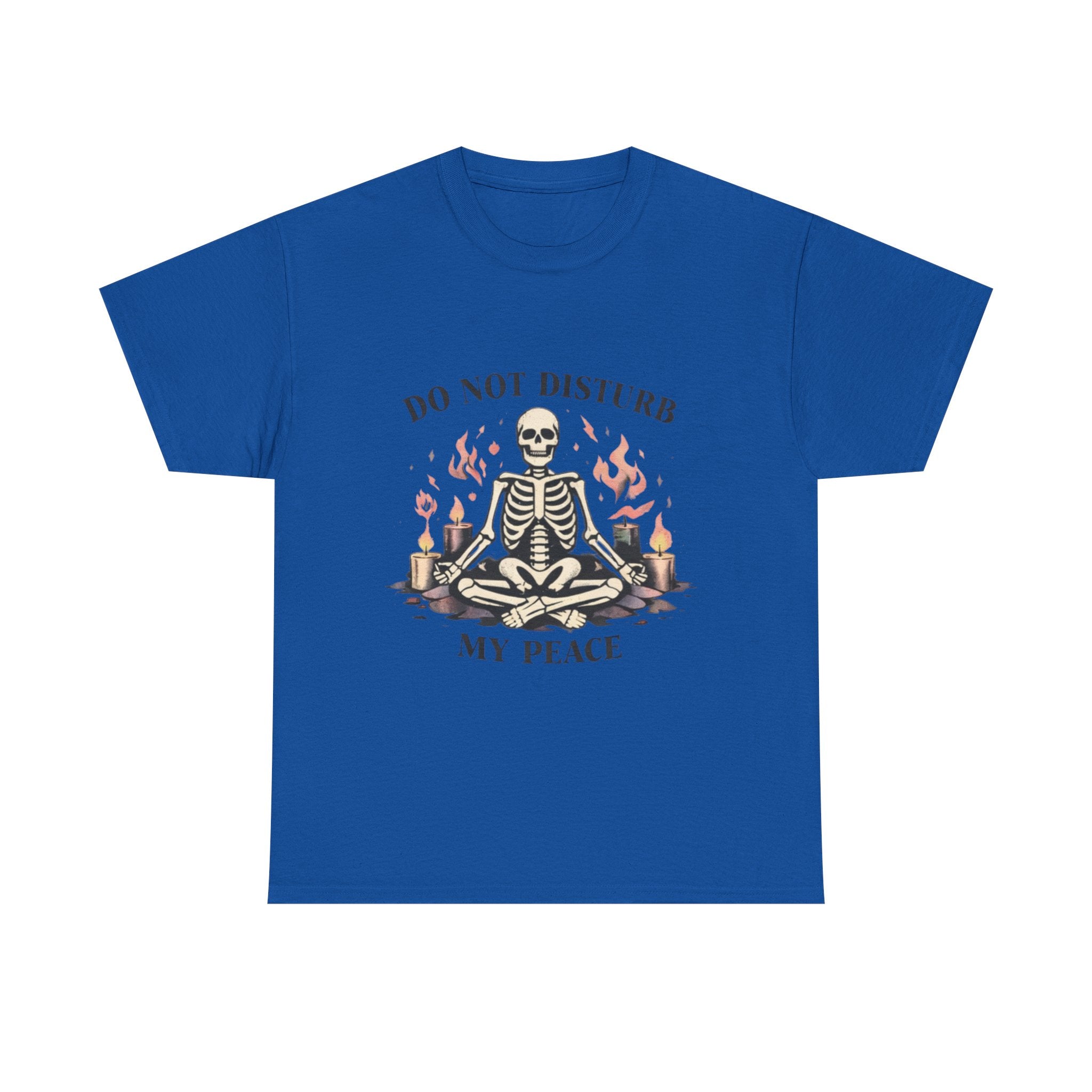 Do Not Disturb My Peace Skeleton T-Shirt — Meditative Skull Yoga Tee