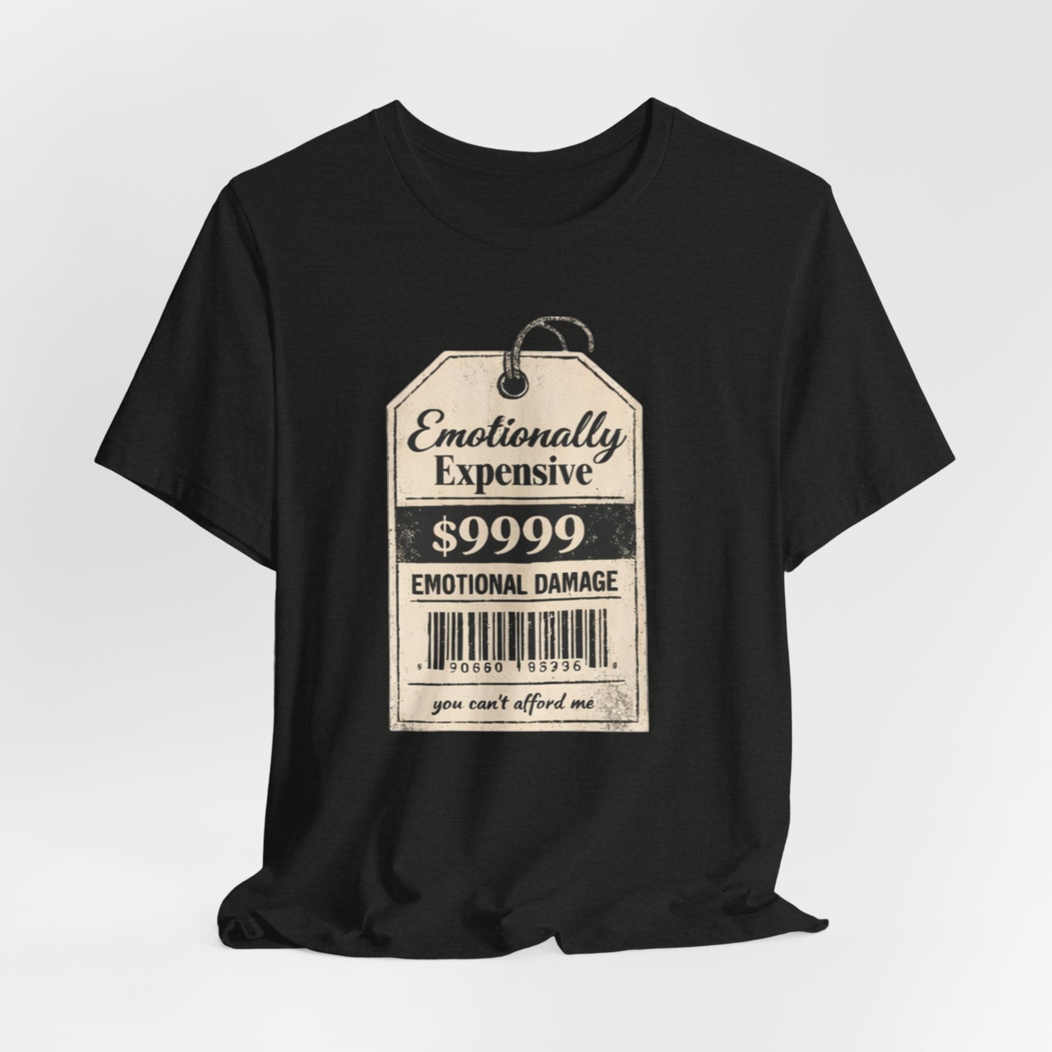 Emotionally Expensive Tee – "9999 Emotional Damage" Vintage Price Tag T-Shirt