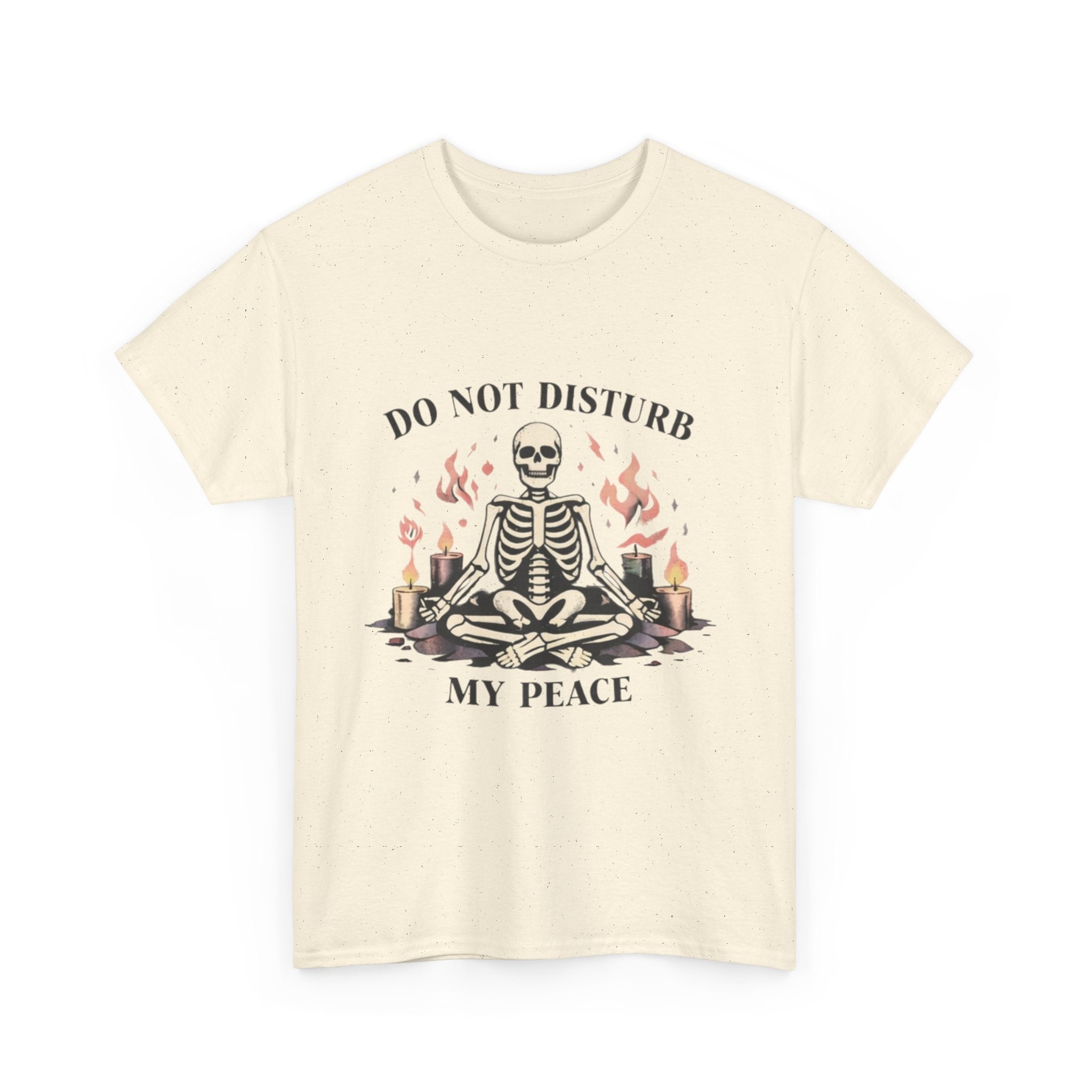 Do Not Disturb My Peace Skeleton T-Shirt — Meditative Skull Yoga Tee