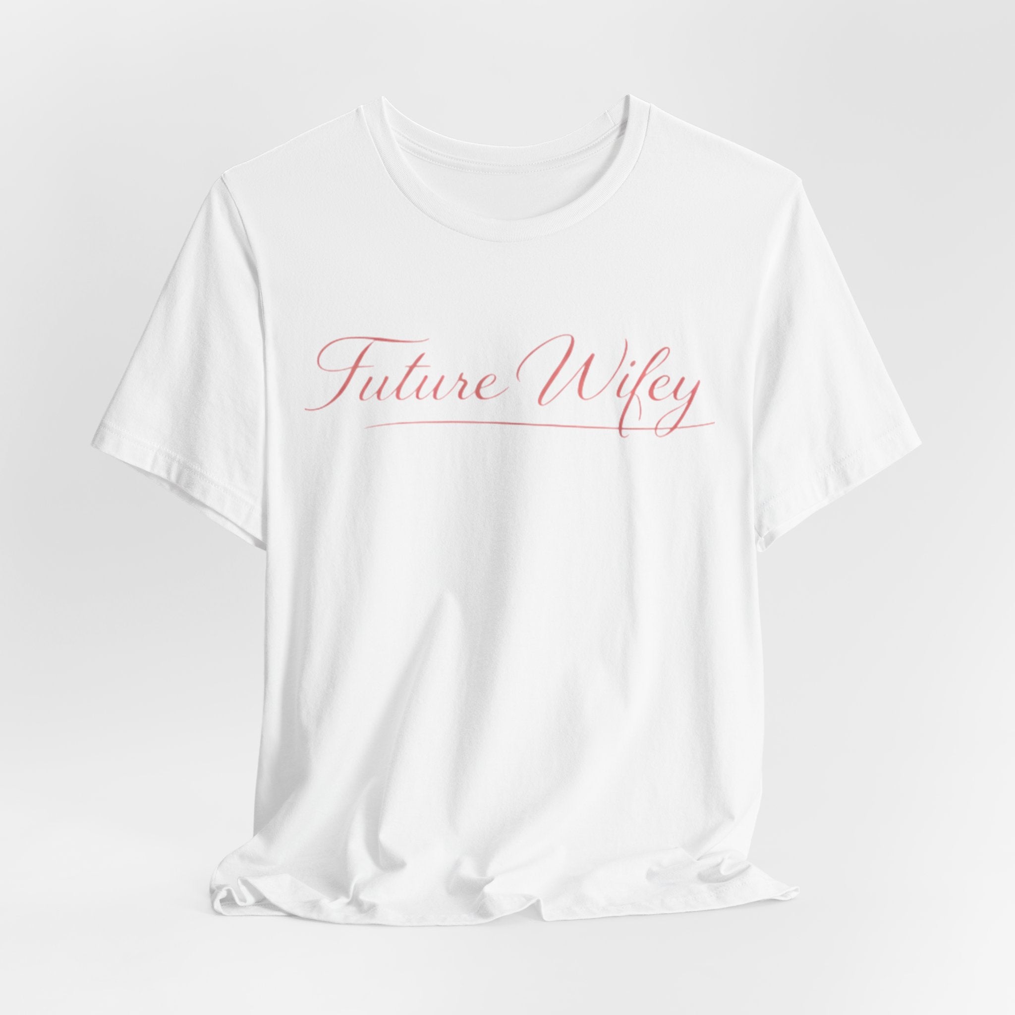 Future Wifey T-Shirt — Bridal Bachelorette Tee in Script Pink