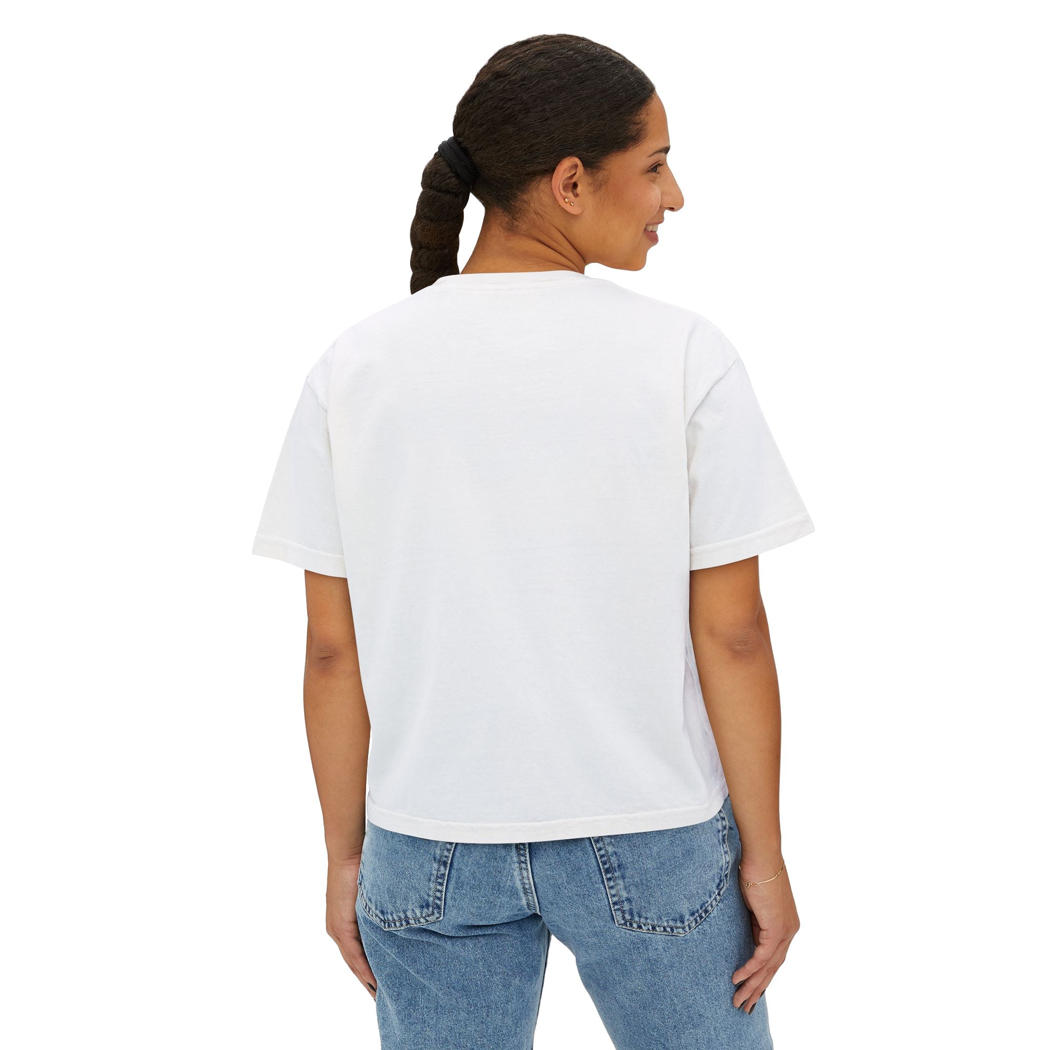Tough Mom Boxy Tee — Skull Graphic "Tough Mom" Crop T-Shirt