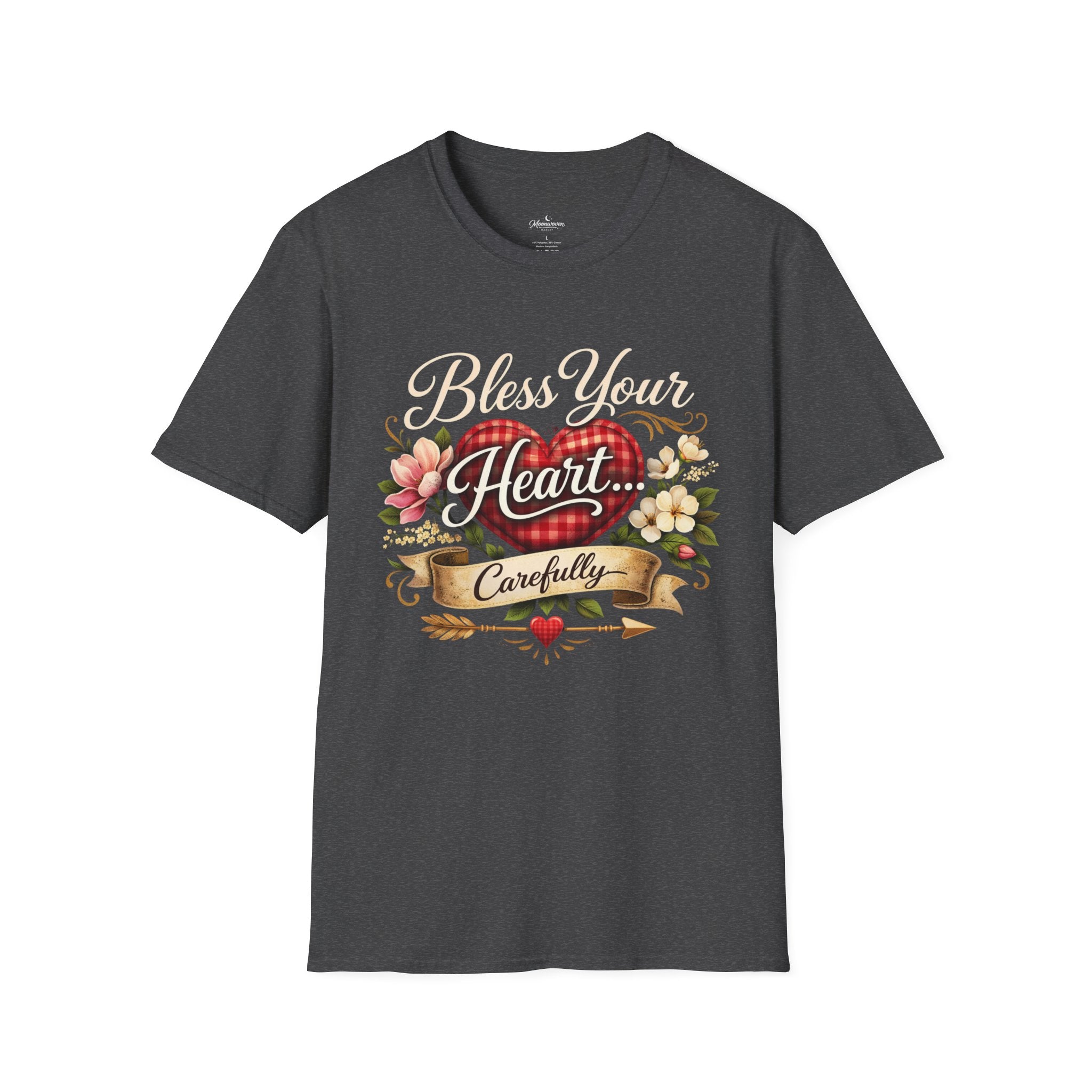 T-Shirt — "Bless Your Heart Carefully" Floral Vintage Southern Comfort Tee