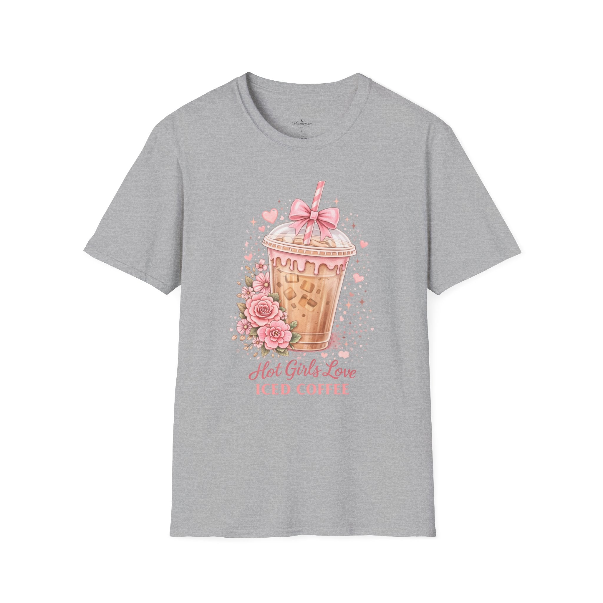 Iced Coffee Tee — “Hot Girls Love Iced Coffee” Cute Floral Graphic T-Shirt