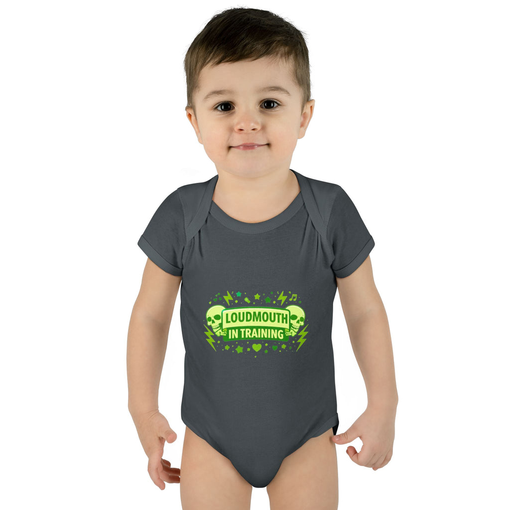 Infant Bodysuit "Loudmouth in Training" – Funny Baby Onesie, Newborn Shower Gift