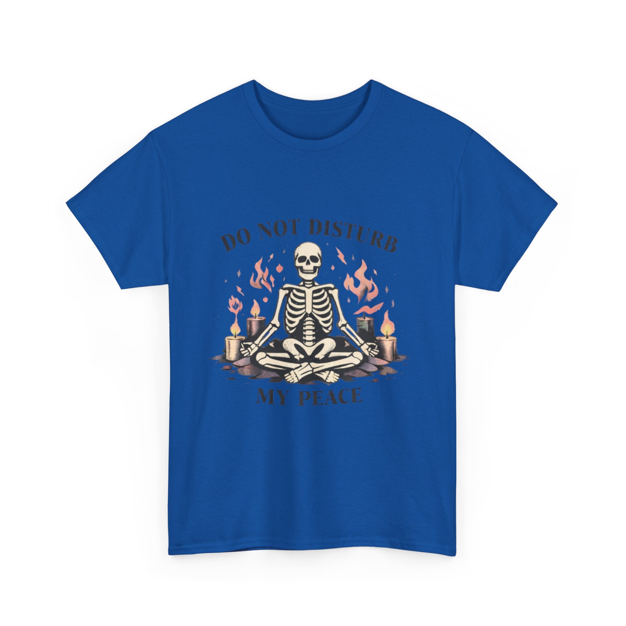 Do Not Disturb My Peace Skeleton T-Shirt — Meditative Skull Yoga Tee