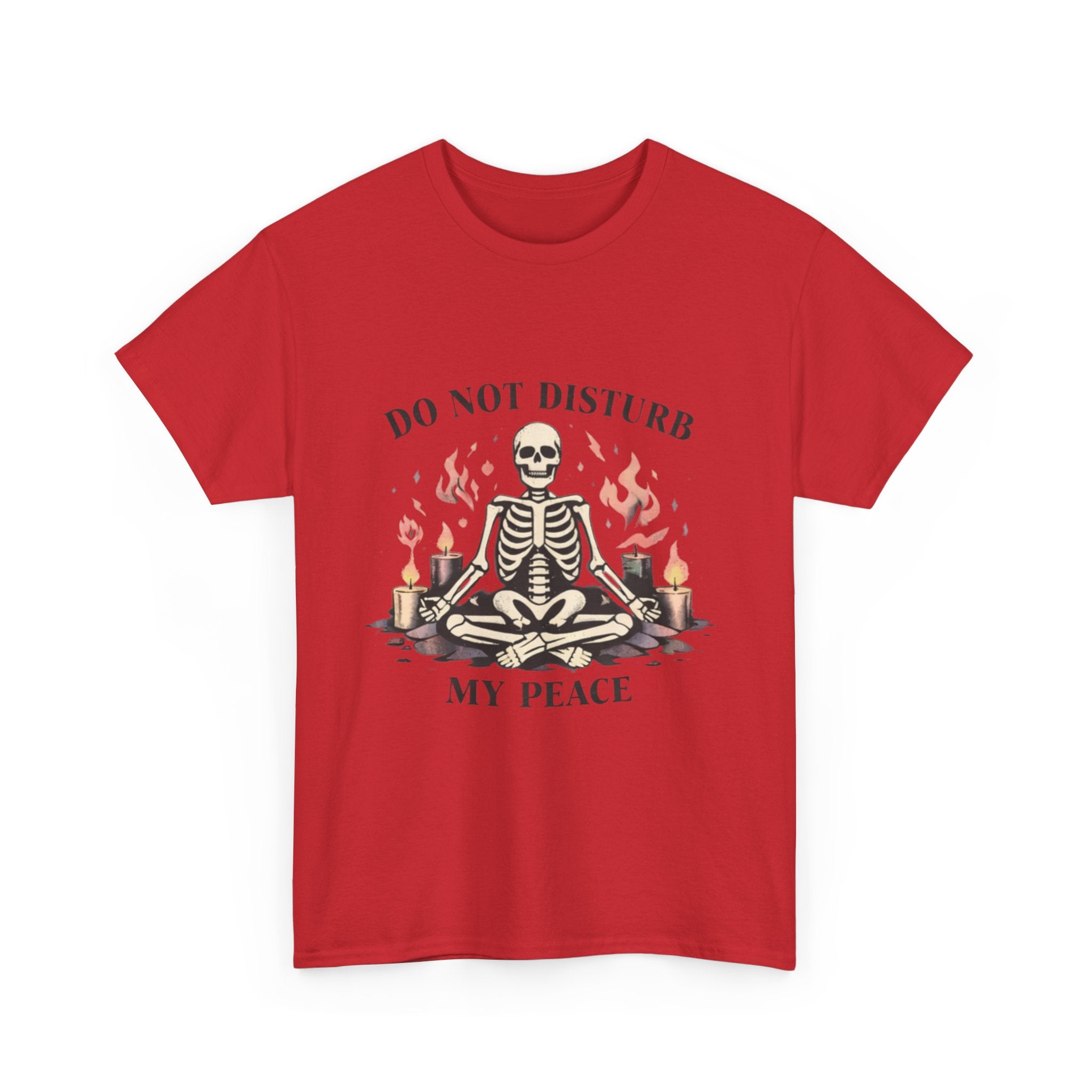 Do Not Disturb My Peace Skeleton T-Shirt — Meditative Skull Yoga Tee