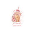 Iced Coffee Sticker — "Hot Girls Love Iced Coffee" Kiss-Cut Floral Decal