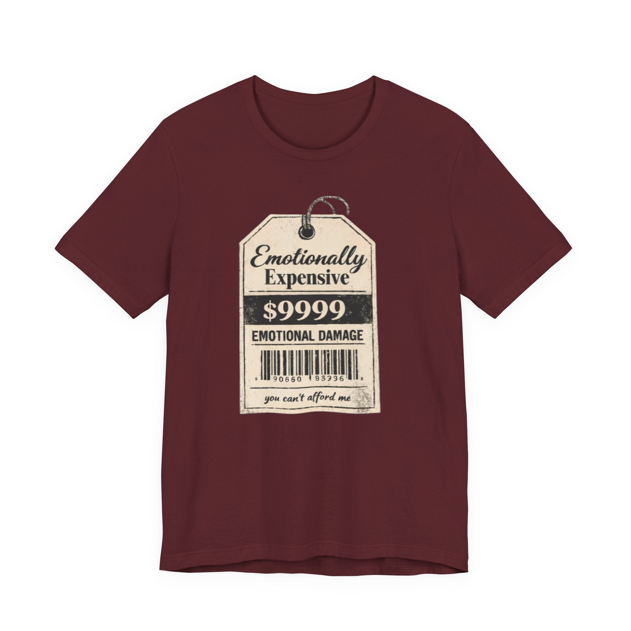 Emotionally Expensive Tee – "9999 Emotional Damage" Vintage Price Tag T-Shirt