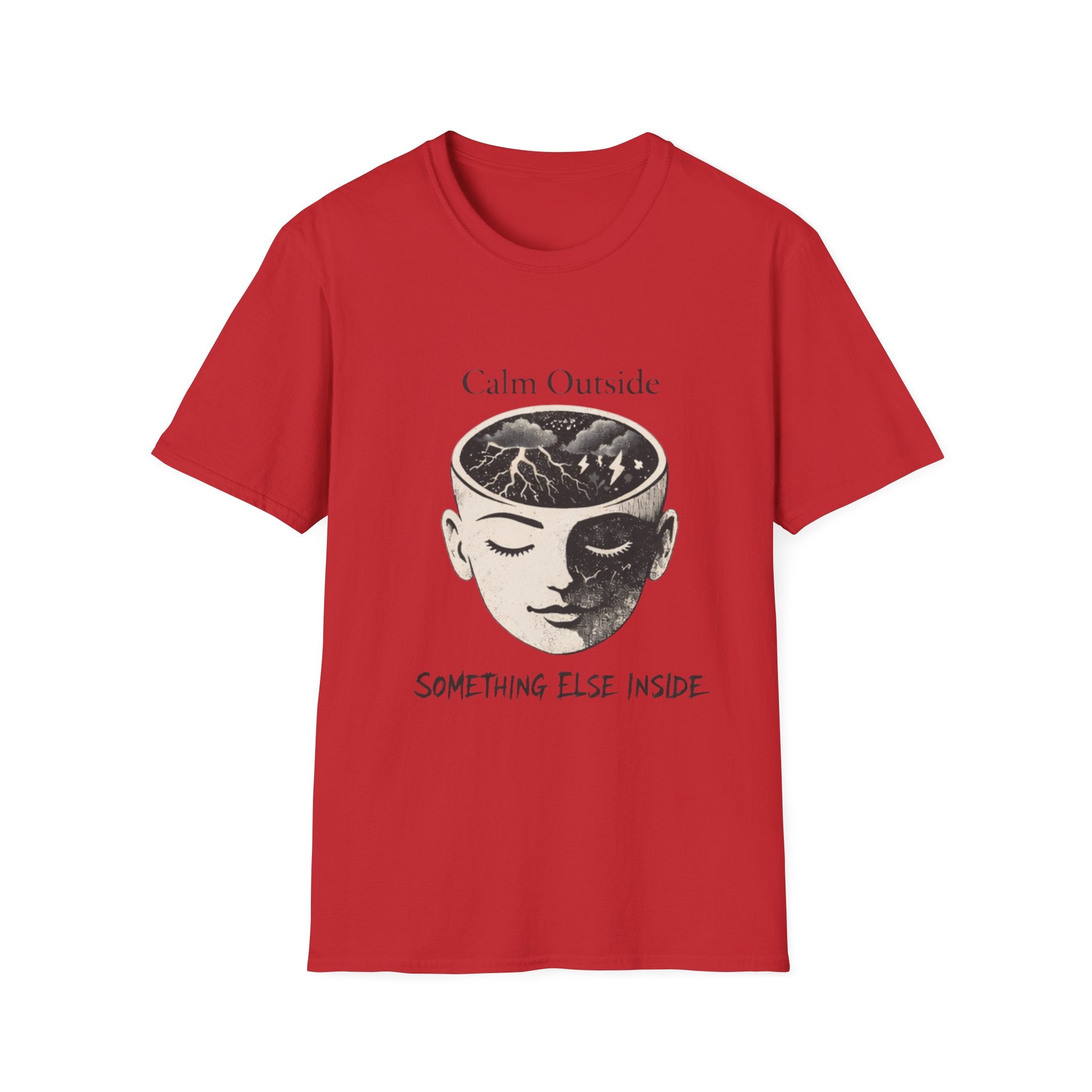 Calm Outside, Something Else Inside T-Shirt — Surreal Mind Illustration Tee