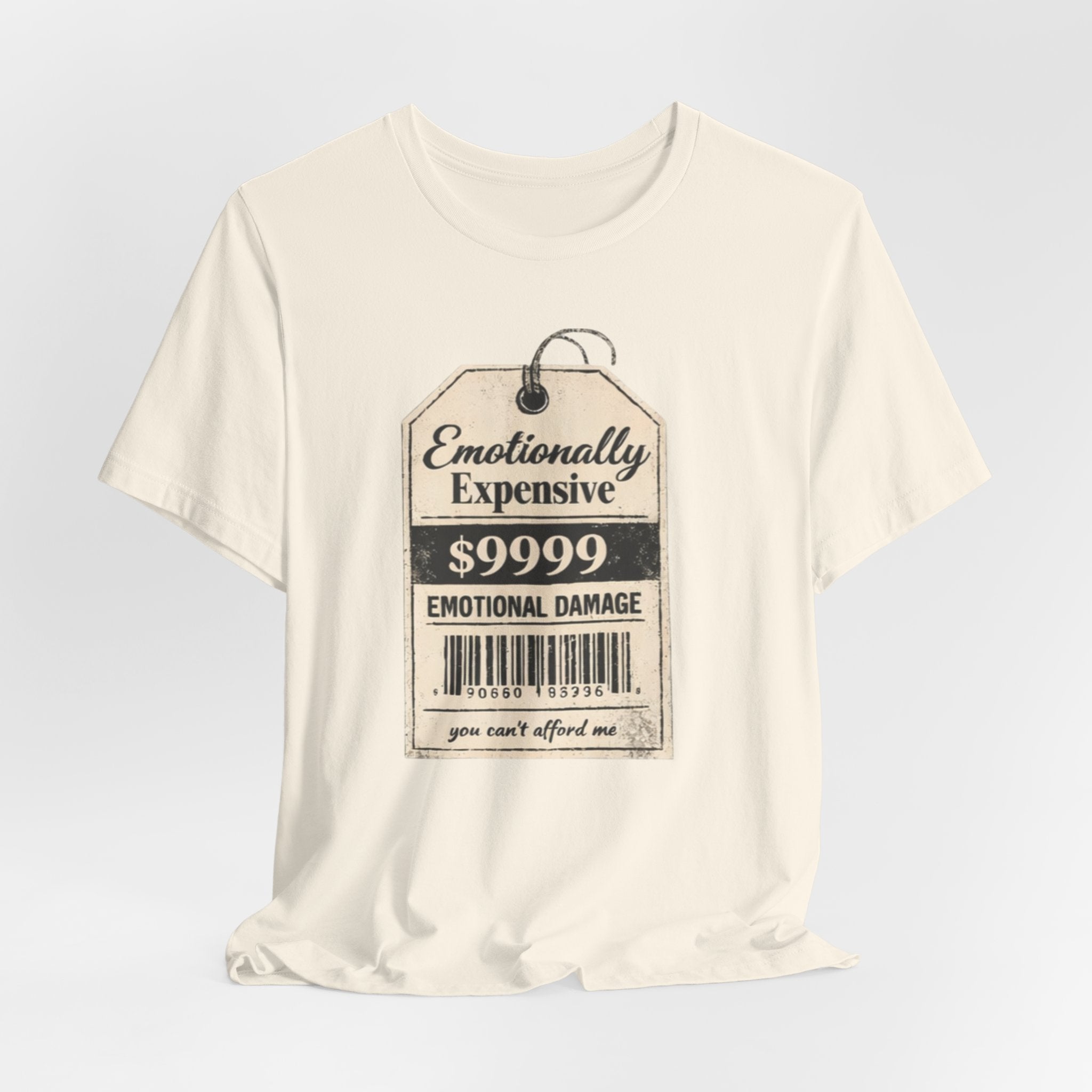 Emotionally Expensive Tee – "9999 Emotional Damage" Vintage Price Tag T-Shirt