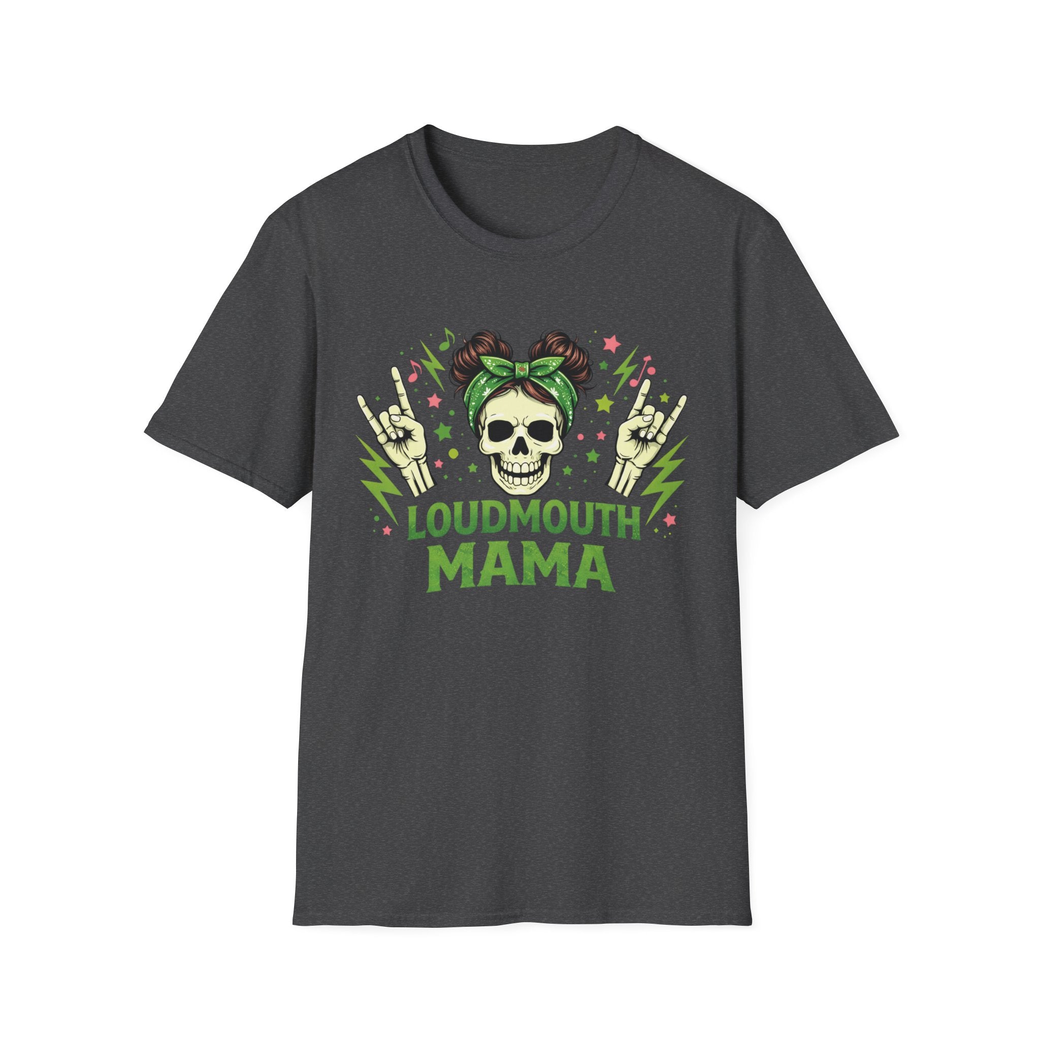 Loudmouth Mama Skull Tee — Rocker Mom Graphic T-Shirt