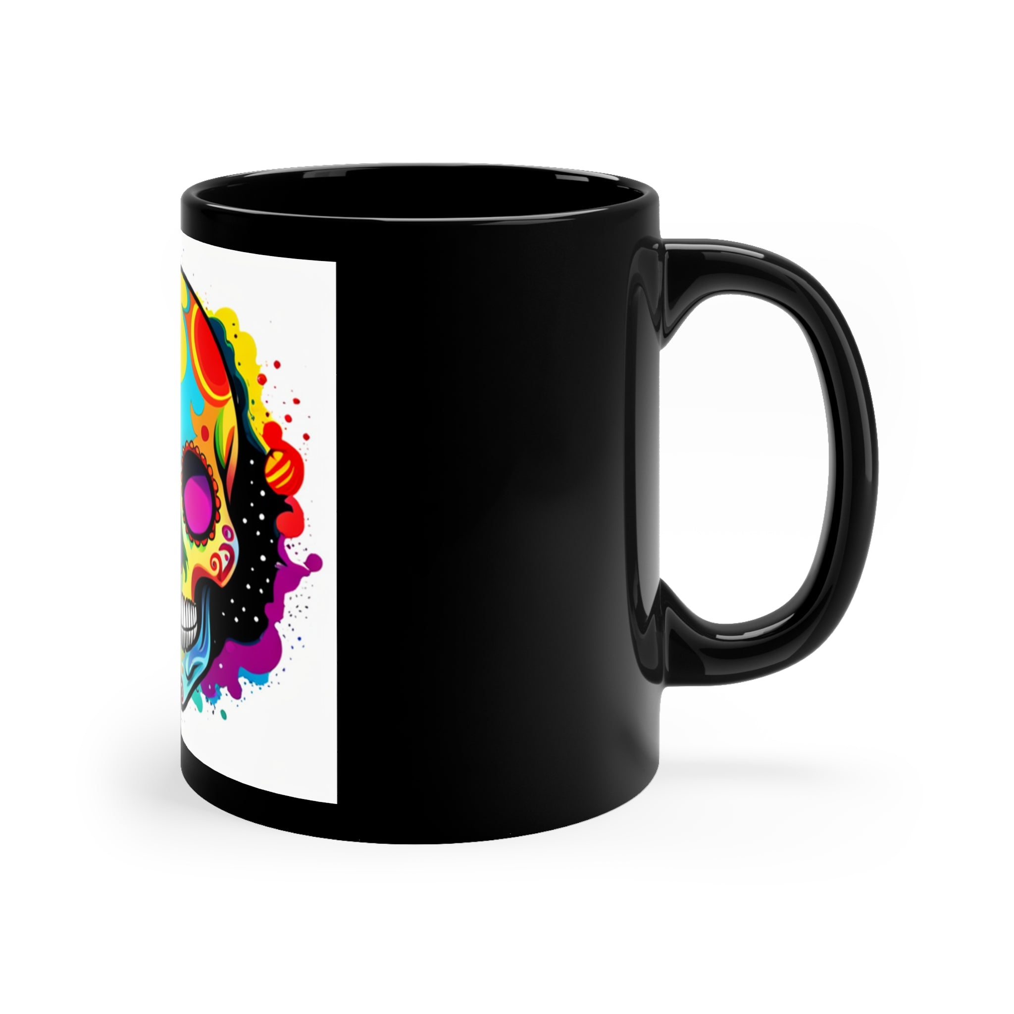 11oz Black skull Mug