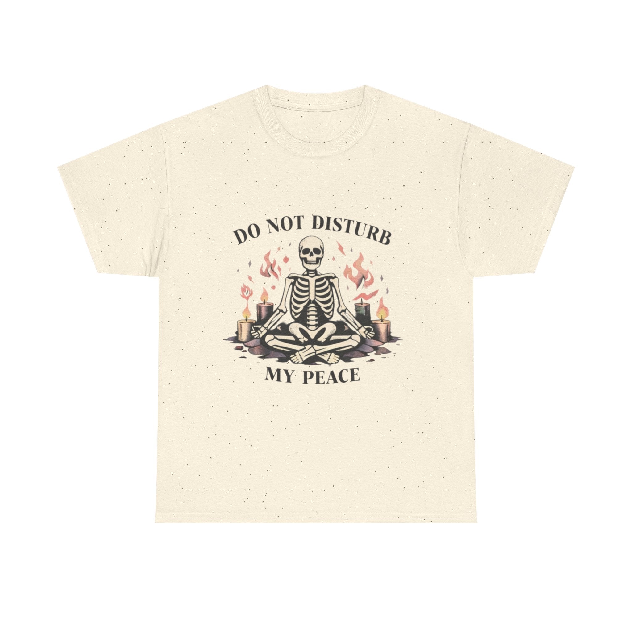Do Not Disturb My Peace Skeleton T-Shirt — Meditative Skull Yoga Tee