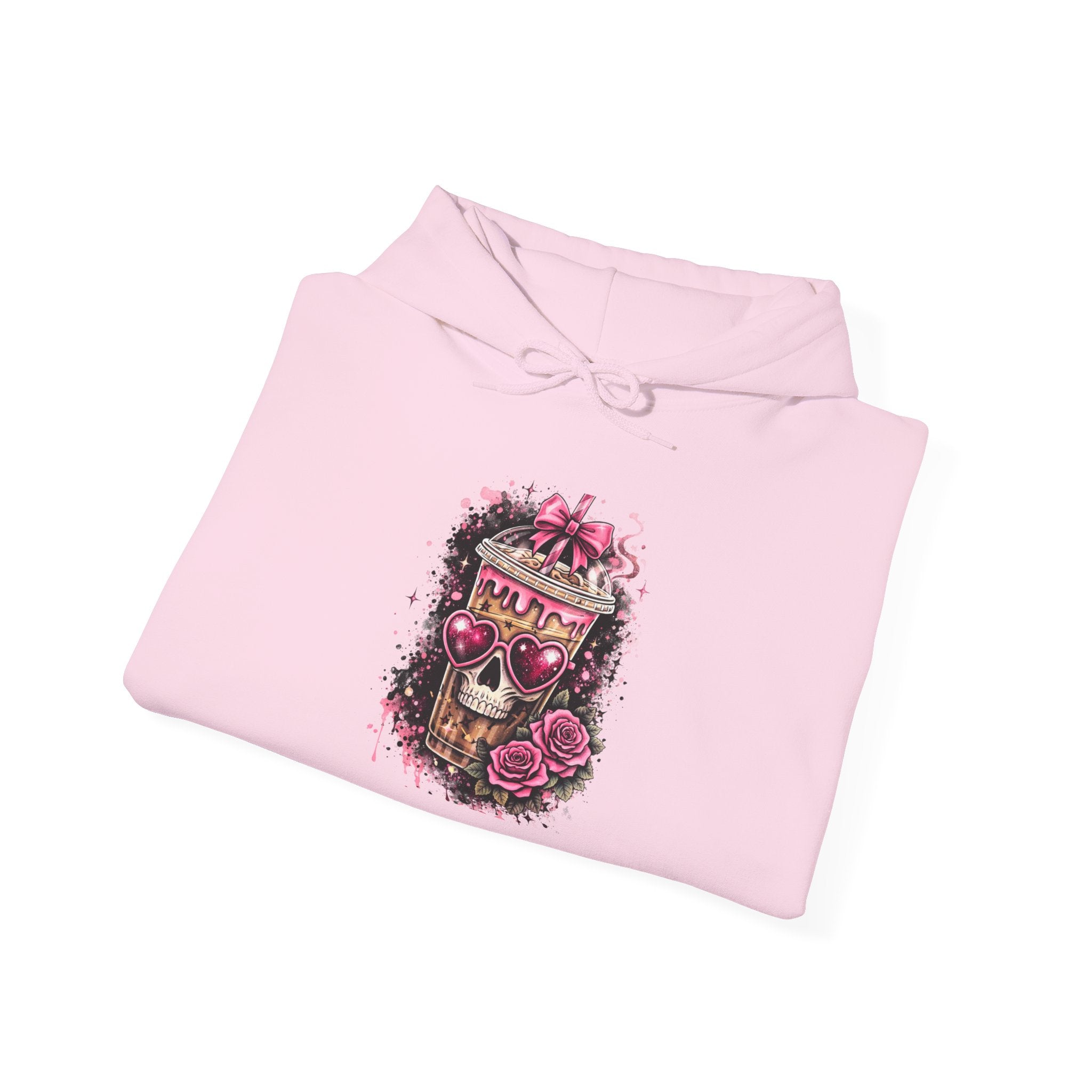 Skull & Roses Pink Sunglasses Hoodie – Retro Day of the Dead Sweatshirt