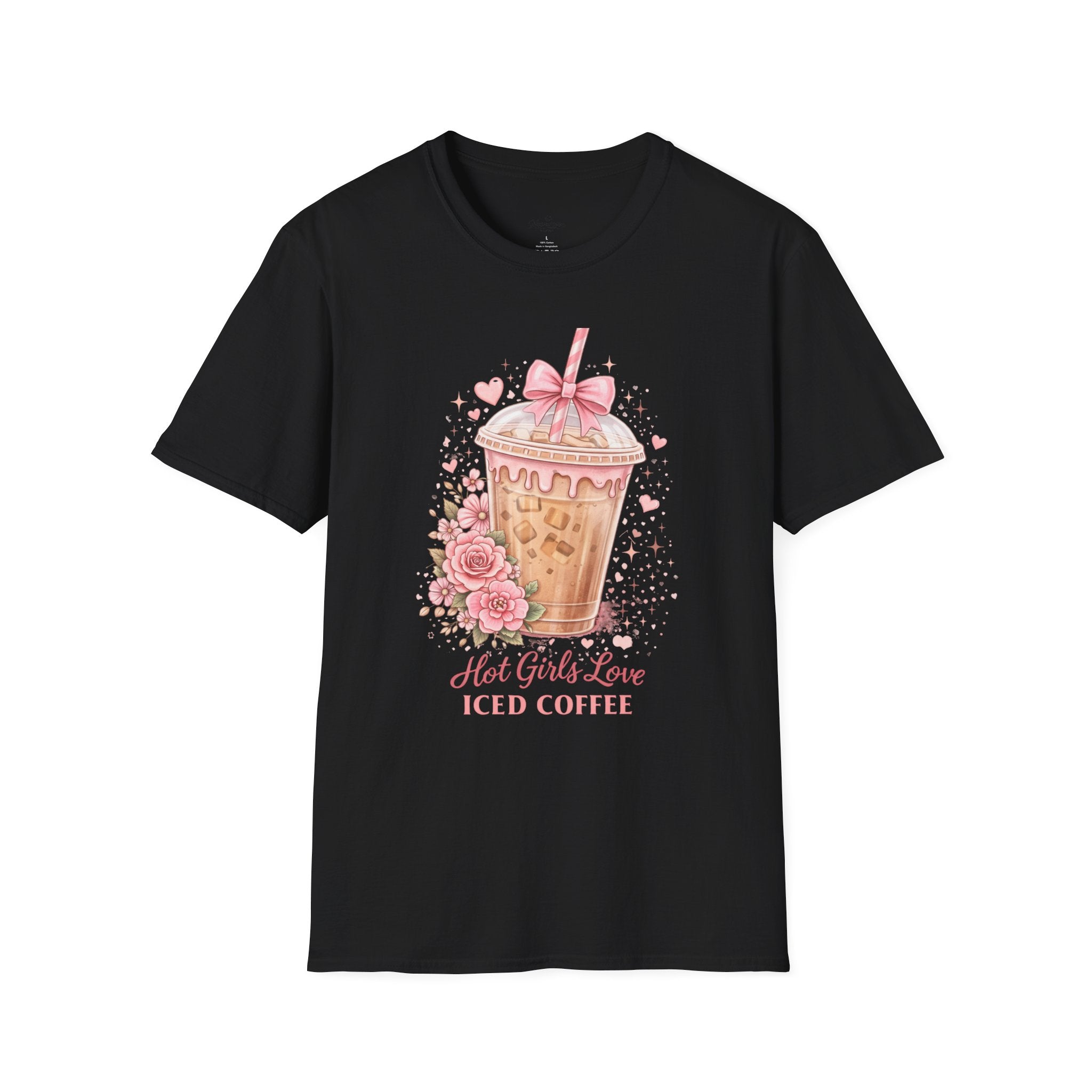 Iced Coffee Tee — “Hot Girls Love Iced Coffee” Cute Floral Graphic T-Shirt
