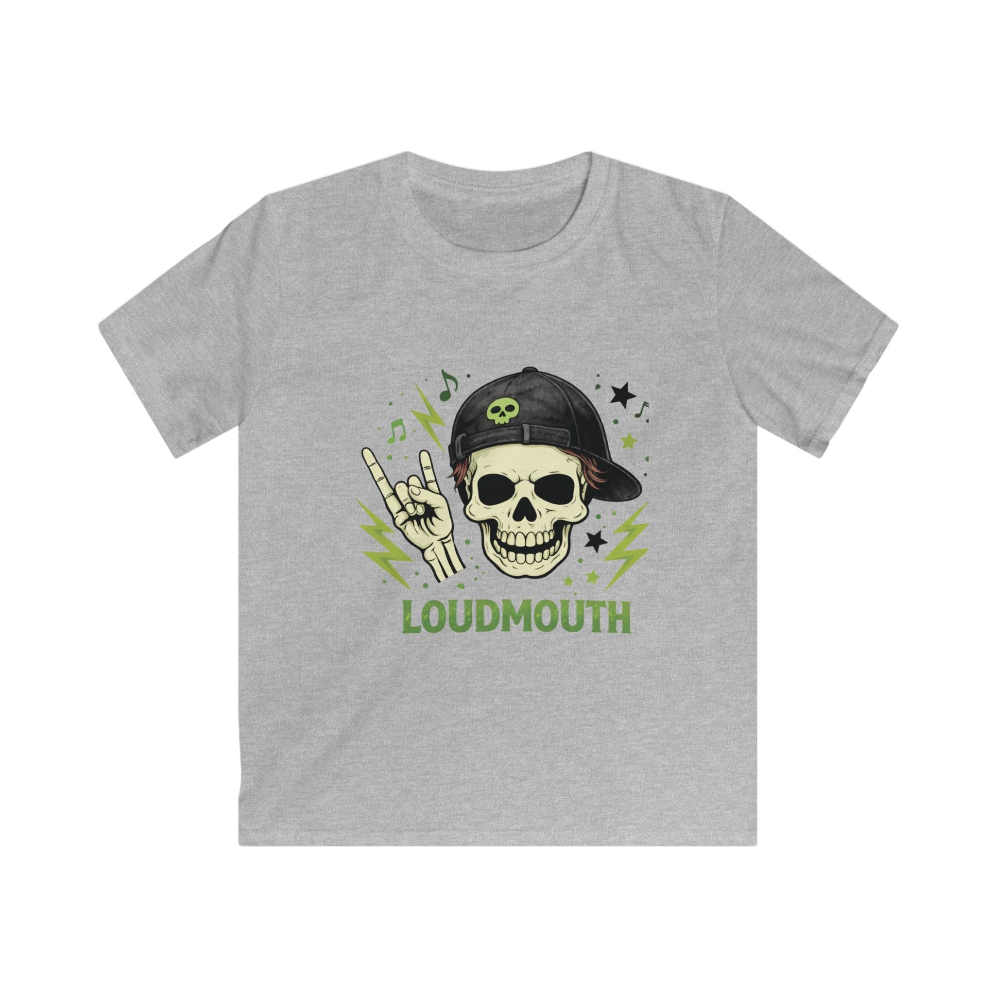 Kids Tee — 'Loudmouth' Skull Rocker Graphic Shirt
