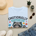 Emotionally Supported by Snacks & Fidgets" Cute Raccoon Graphic
