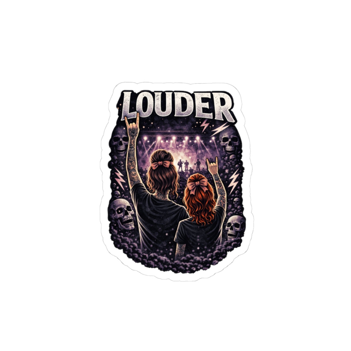 Louder Rock Concert Kiss-Cut Sticker — Heavy Metal Fans Laptop Decal