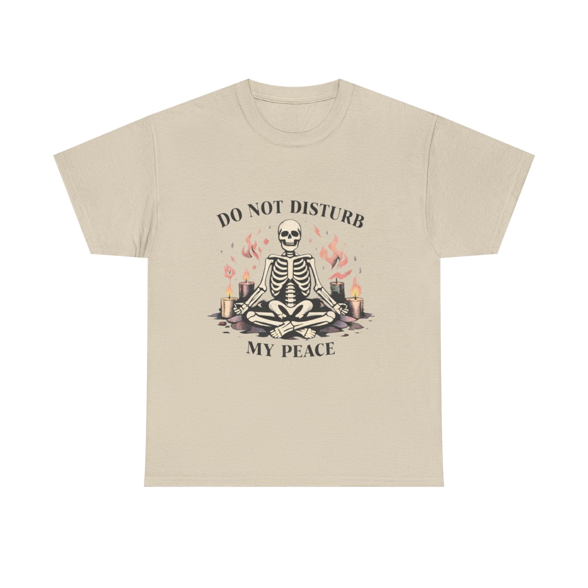 Do Not Disturb My Peace Skeleton T-Shirt — Meditative Skull Yoga Tee
