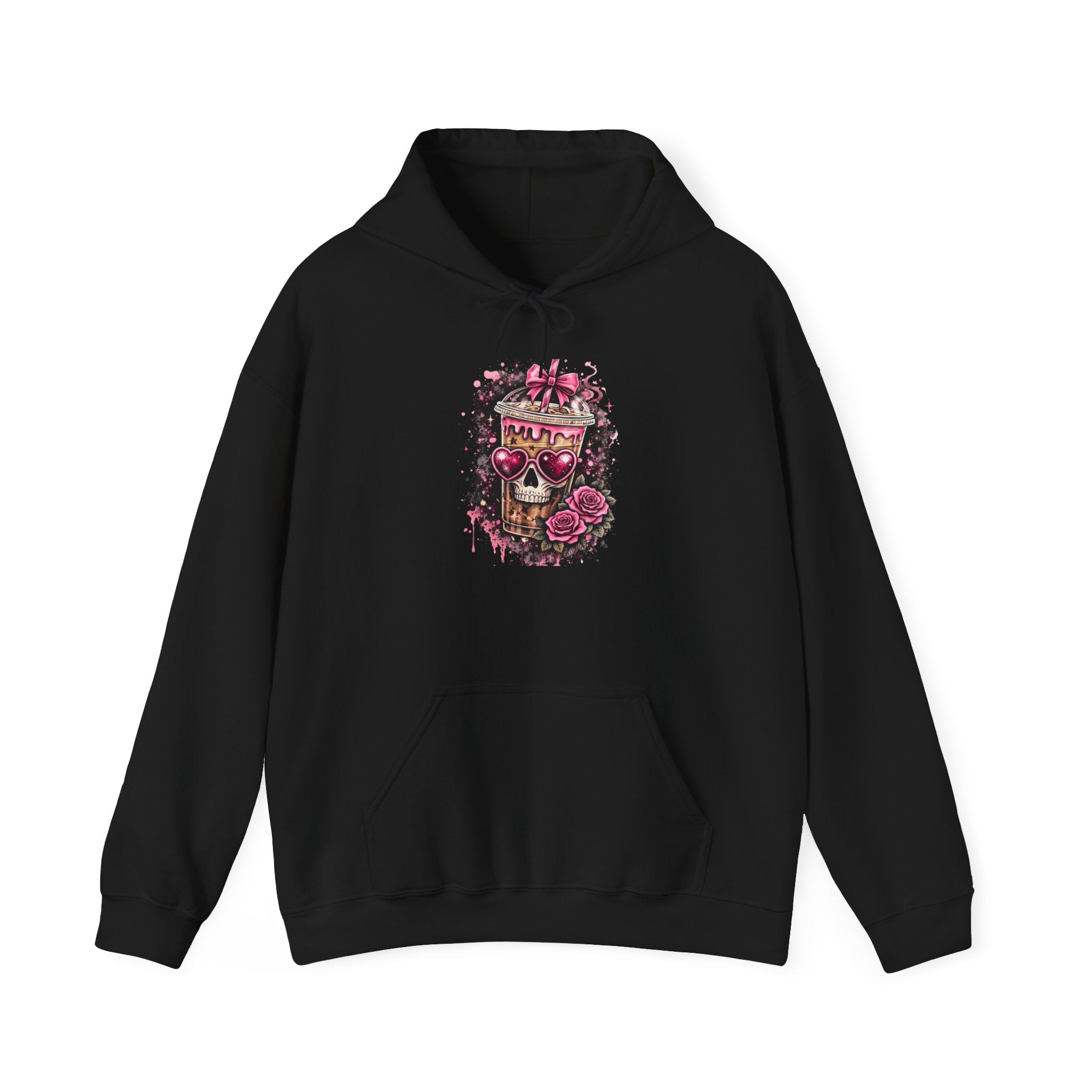 Skull & Roses Pink Sunglasses Hoodie – Retro Day of the Dead Sweatshirt