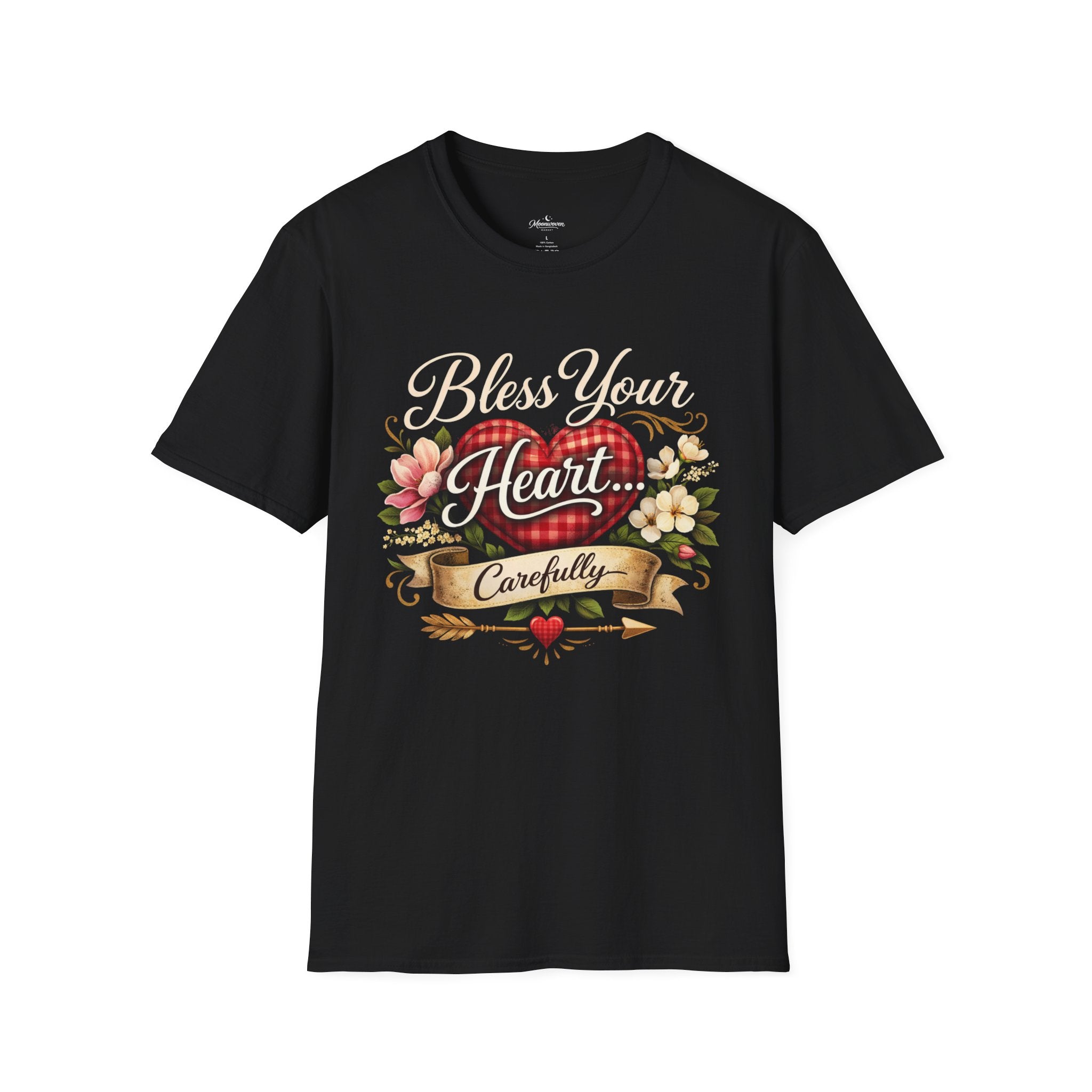 T-Shirt — "Bless Your Heart Carefully" Floral Vintage Southern Comfort Tee