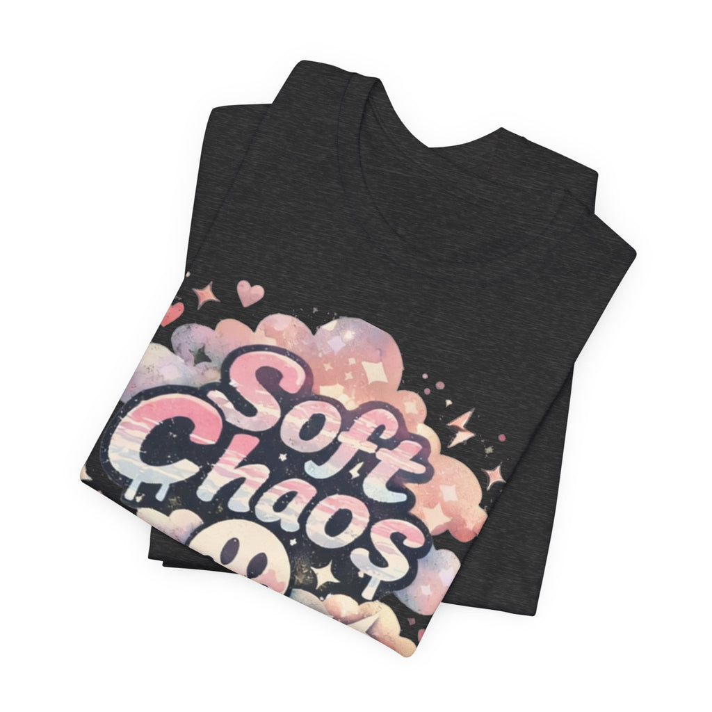 Soft Chaos Graphic Tee — Cute Pastel Cloud Smiley Shirt