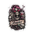 Louder Skull Sticker — Rock 'n' Roll Kiss-Cut Decal