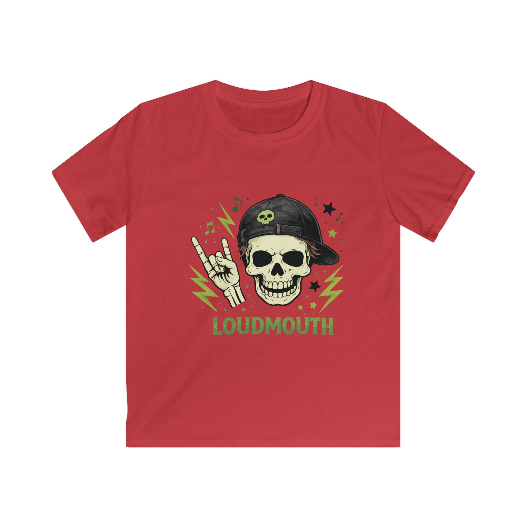 Kids Tee — 'Loudmouth' Skull Rocker Graphic Shirt