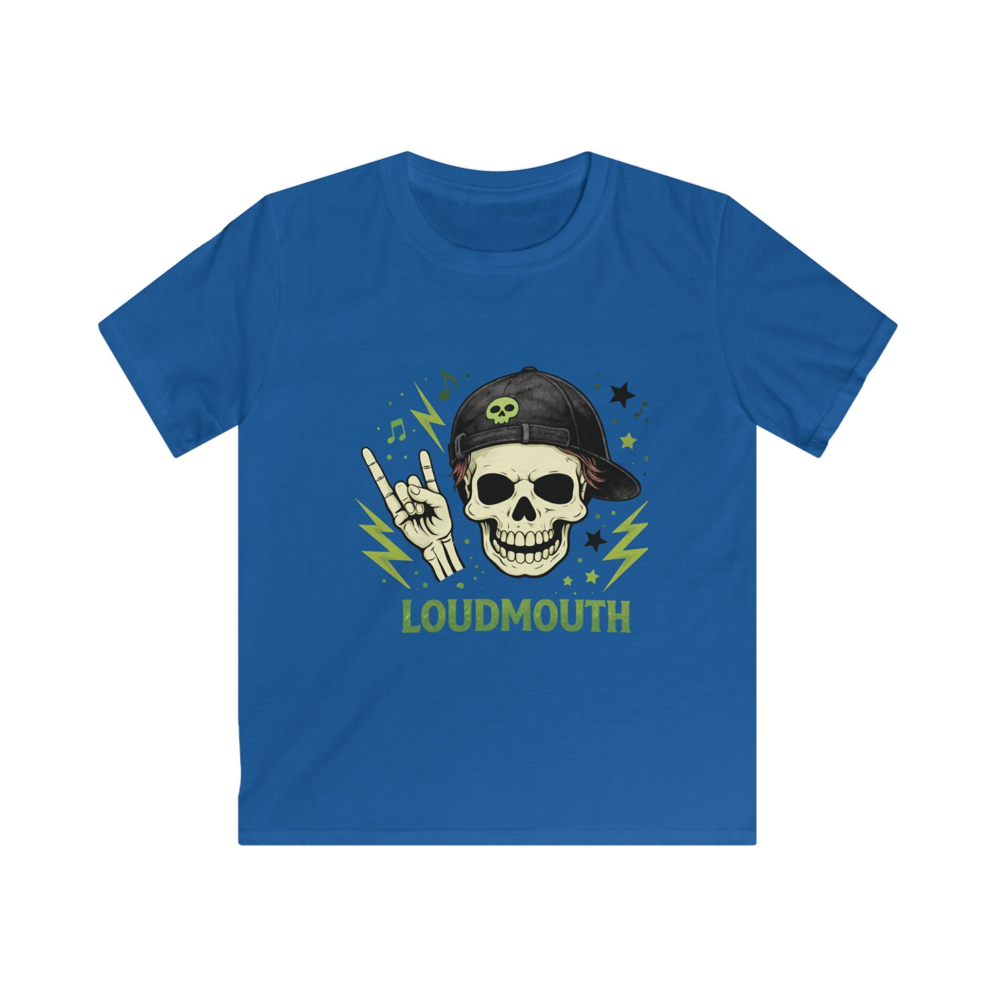 Kids Tee — 'Loudmouth' Skull Rocker Graphic Shirt
