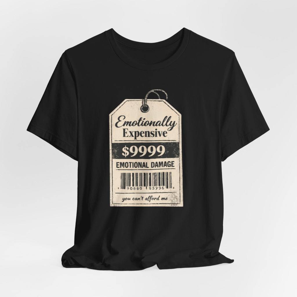 Emotionally Expensive Tee – "9999 Emotional Damage" Vintage Price Tag T-Shirt
