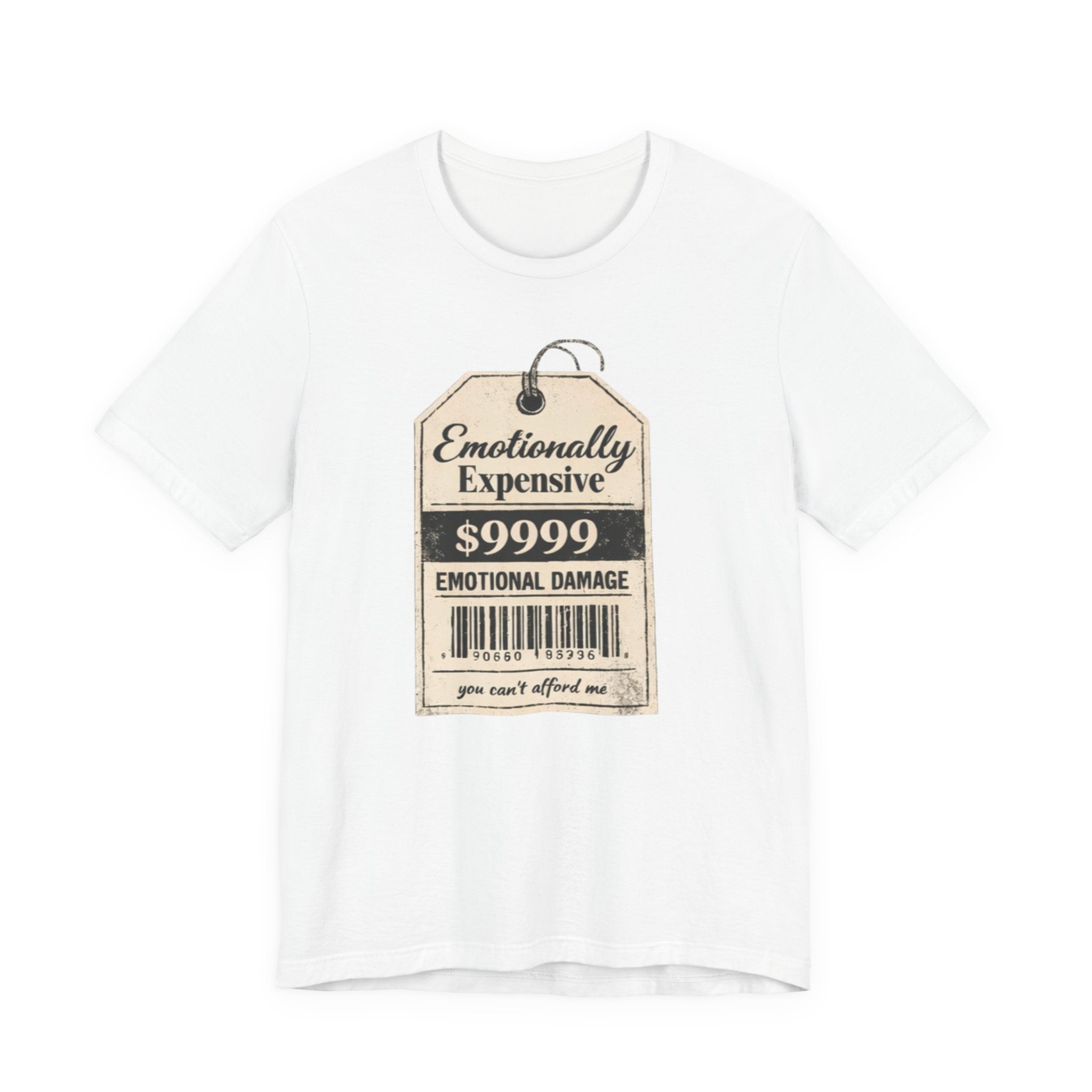 Emotionally Expensive Tee – "9999 Emotional Damage" Vintage Price Tag T-Shirt