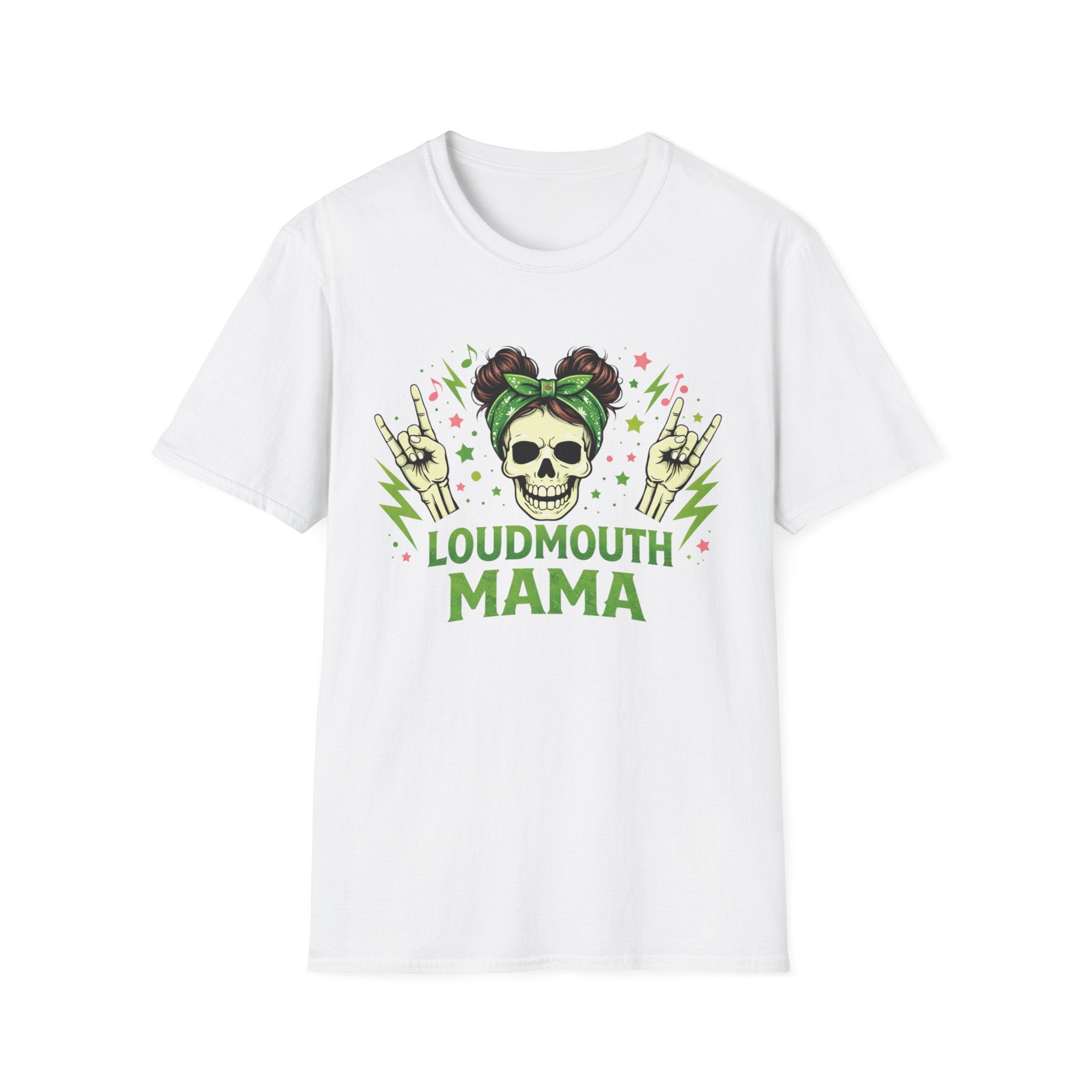 Loudmouth Mama Skull Tee — Rocker Mom Graphic T-Shirt