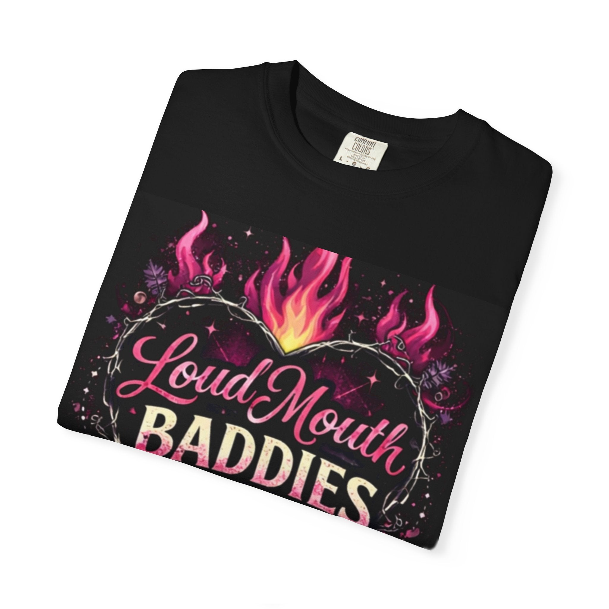 Loud Mouth Baddies heart Graphic T-Shirt — Gothic Rose Skull Tee