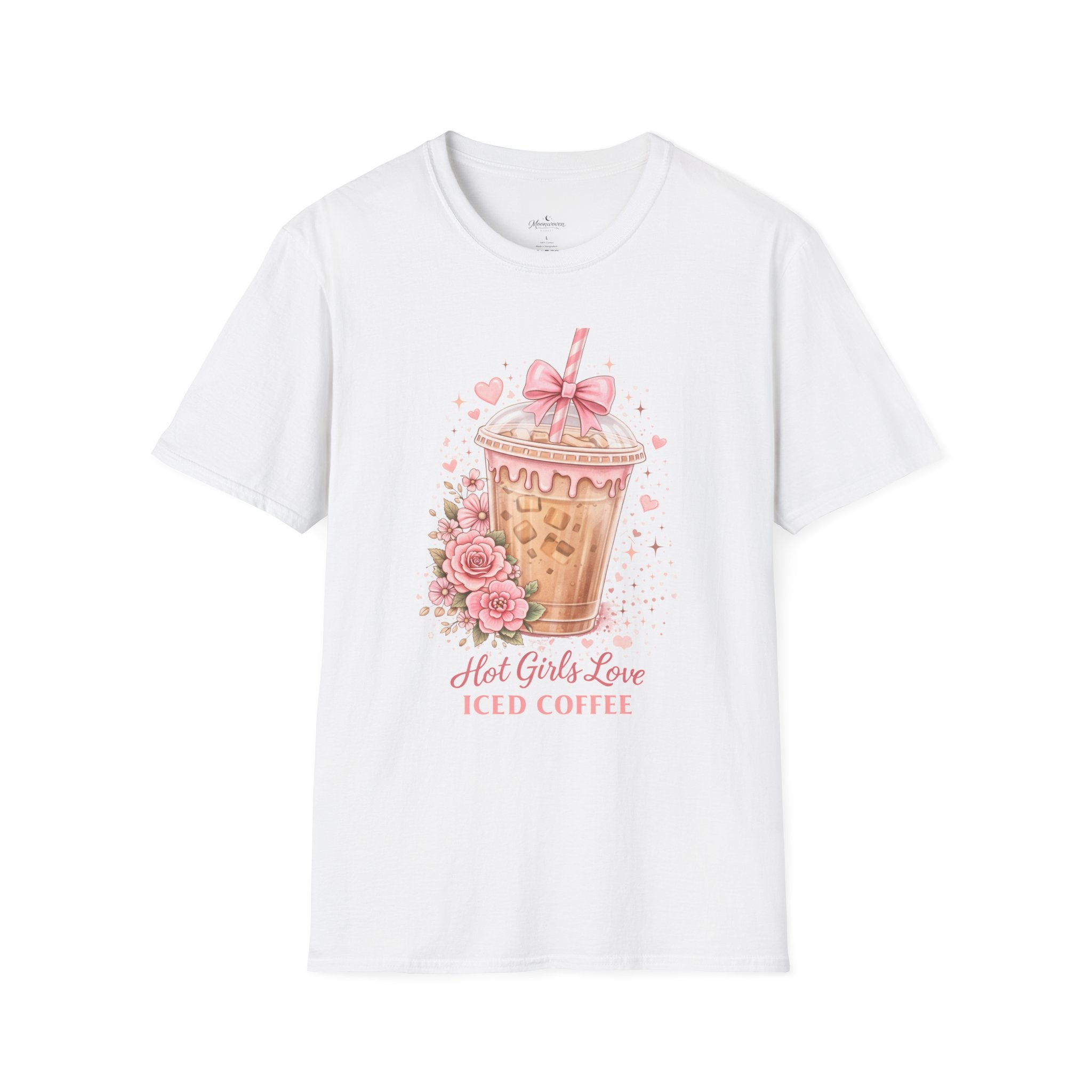 Iced Coffee Tee — “Hot Girls Love Iced Coffee” Cute Floral Graphic T-Shirt