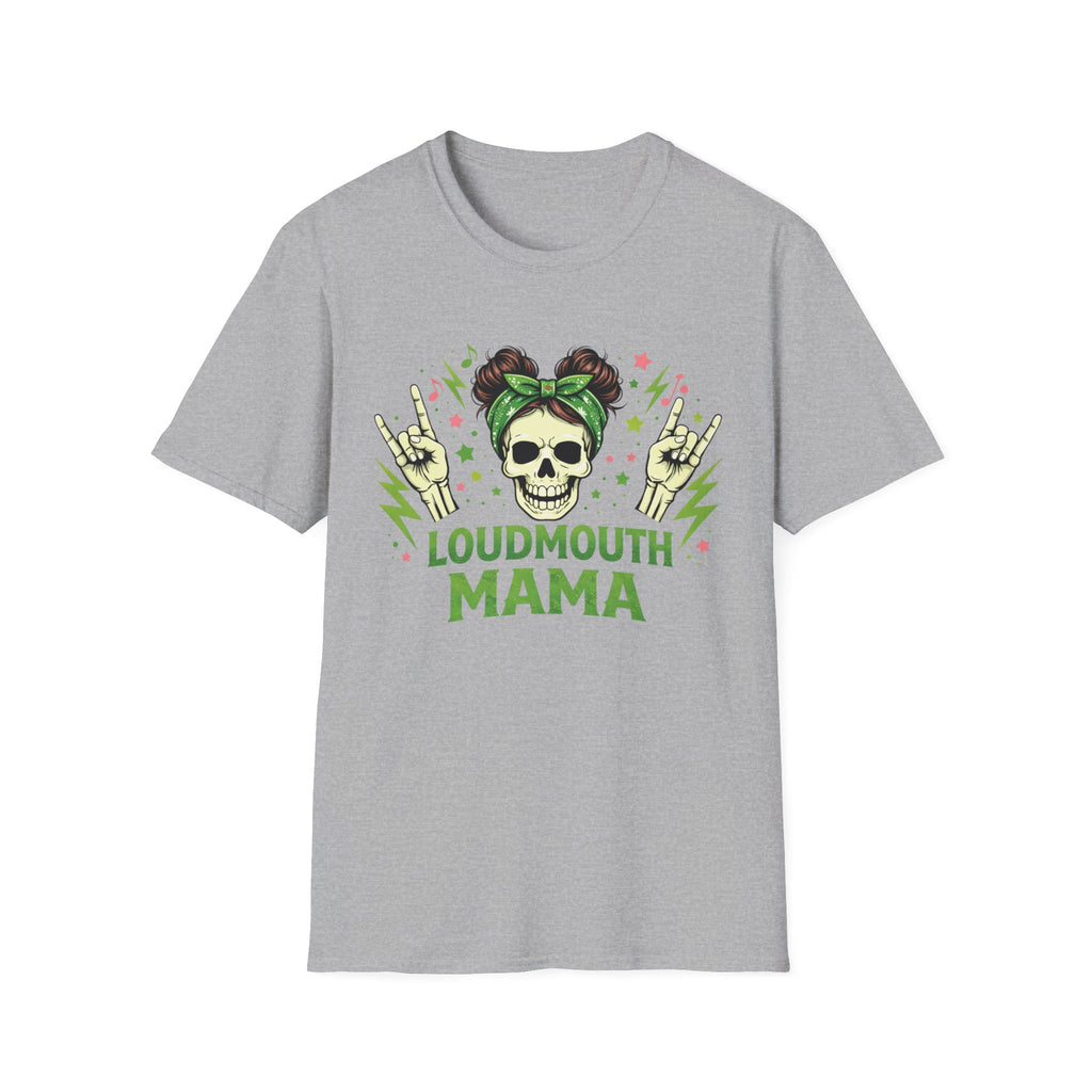 Loudmouth Mama Skull Tee — Rocker Mom Graphic T-Shirt