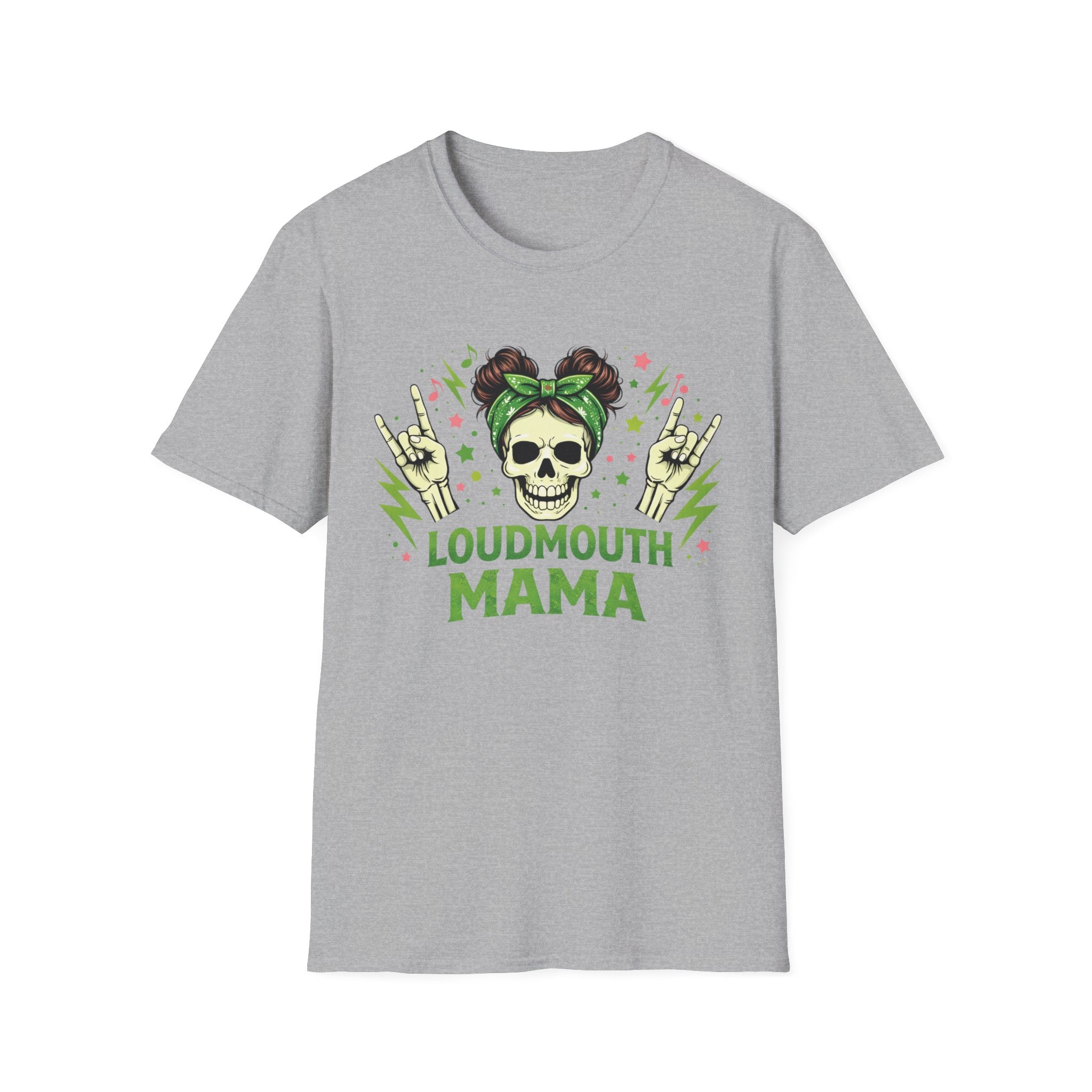 Loudmouth Mama Skull Tee — Rocker Mom Graphic T-Shirt