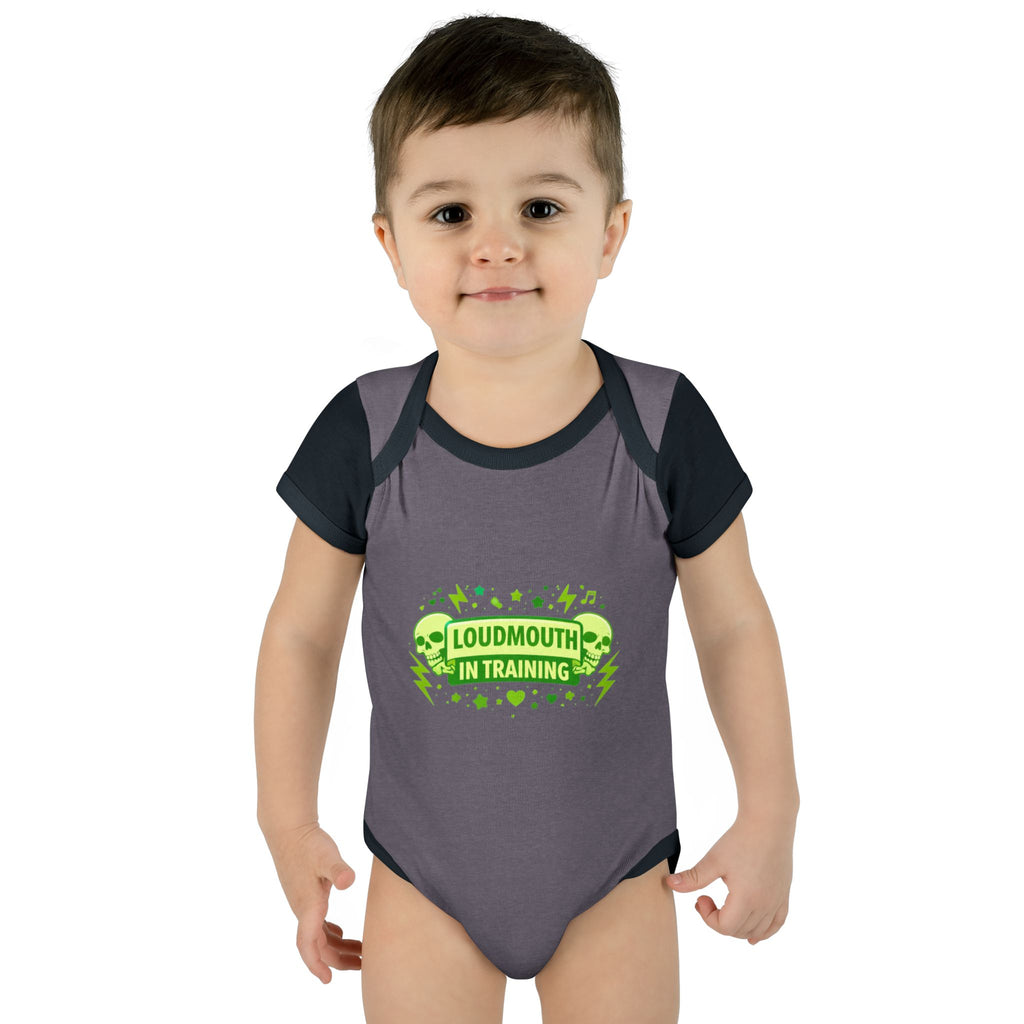 Infant Bodysuit "Loudmouth in Training" – Funny Baby Onesie, Newborn Shower Gift