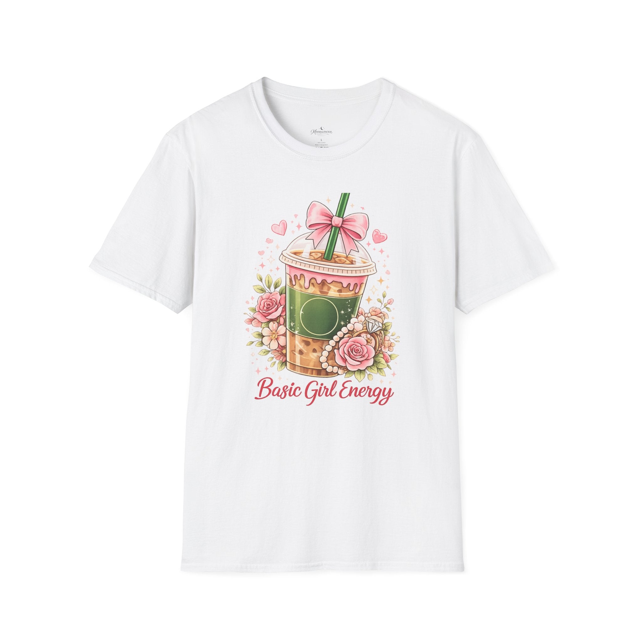 Basic Girl Energy T-Shirt – Floral Bubble Tea Graphic Tee