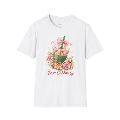 Basic Girl Energy T-Shirt – Floral Bubble Tea Graphic Tee
