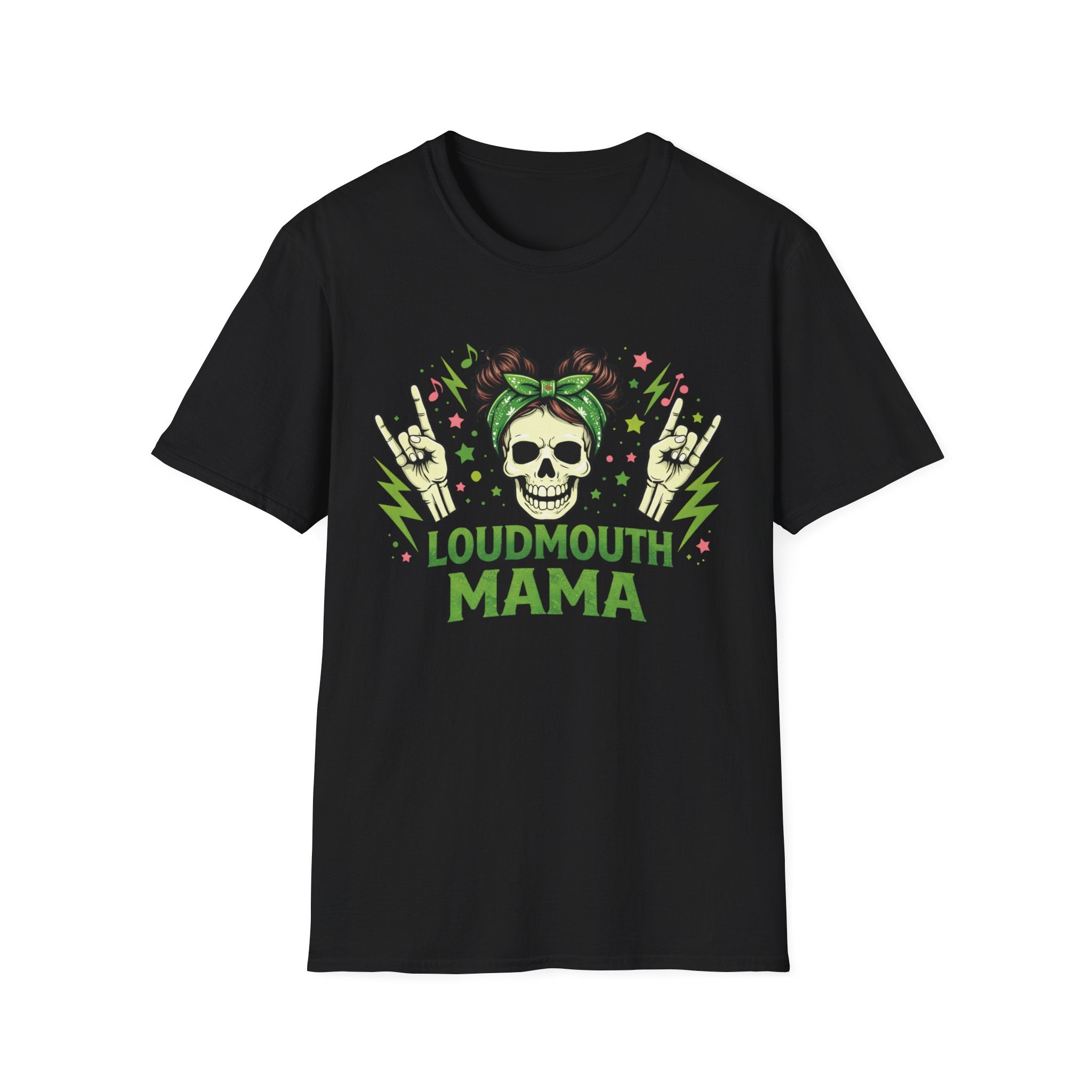 Loudmouth Mama Skull Tee — Rocker Mom Graphic T-Shirt