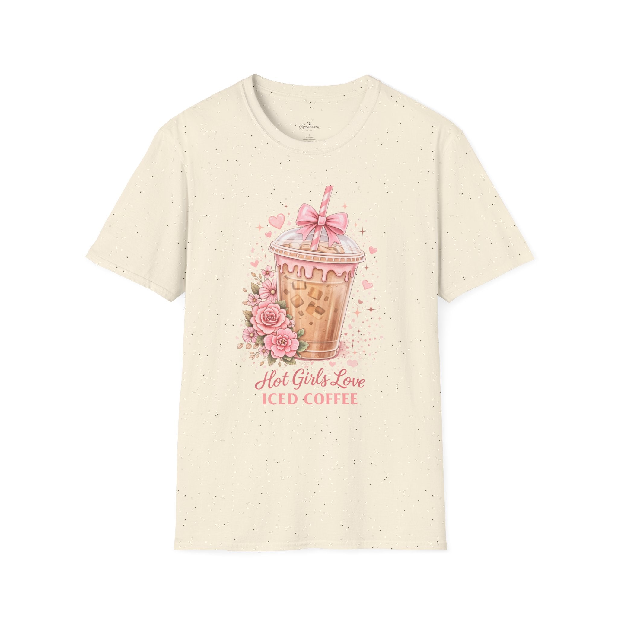Iced Coffee Tee — “Hot Girls Love Iced Coffee” Cute Floral Graphic T-Shirt