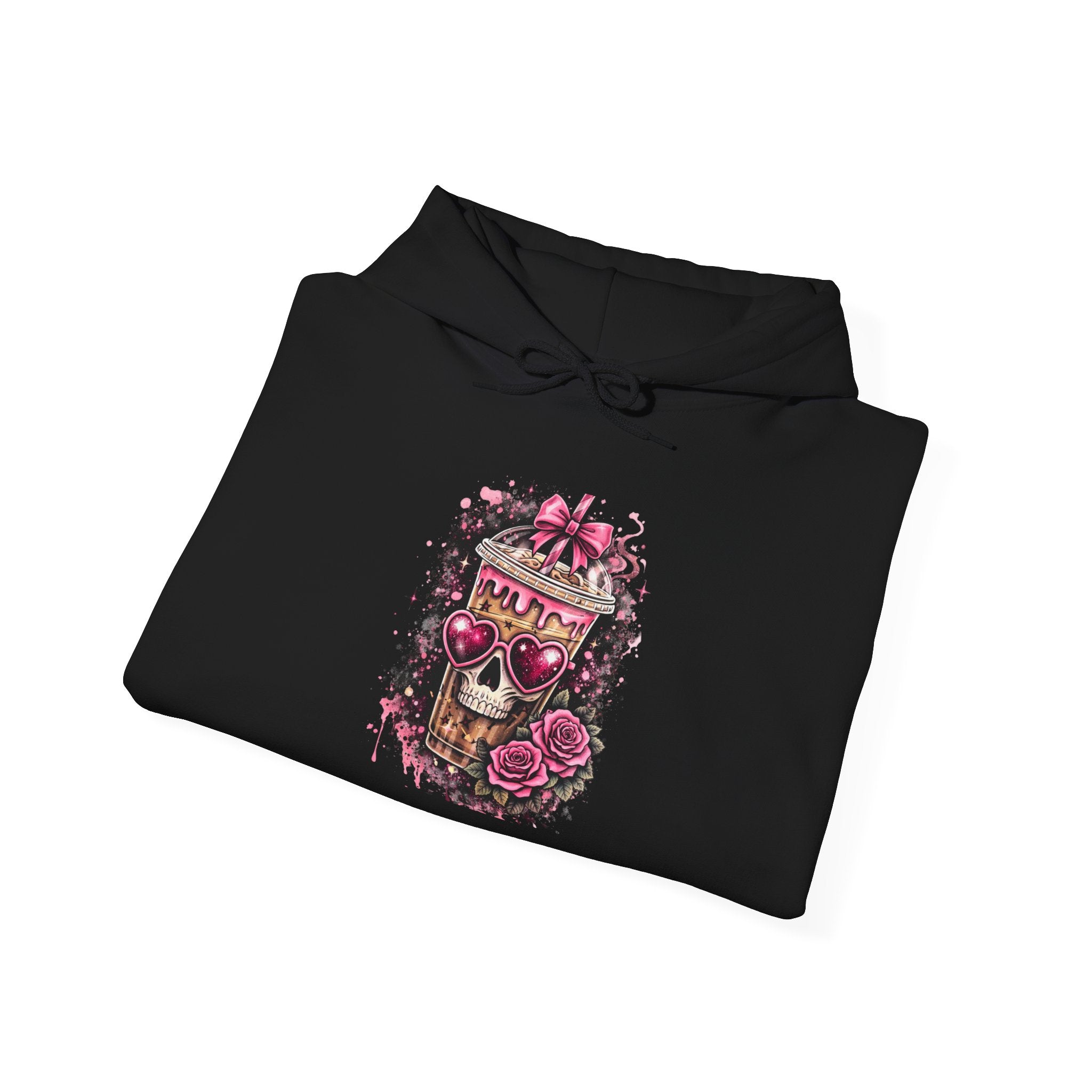 Skull & Roses Pink Sunglasses Hoodie – Retro Day of the Dead Sweatshirt