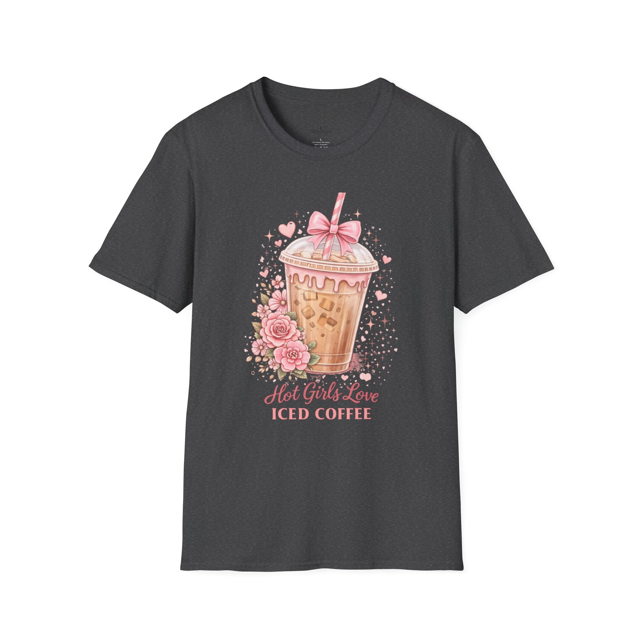 Iced Coffee Tee — “Hot Girls Love Iced Coffee” Cute Floral Graphic T-Shirt
