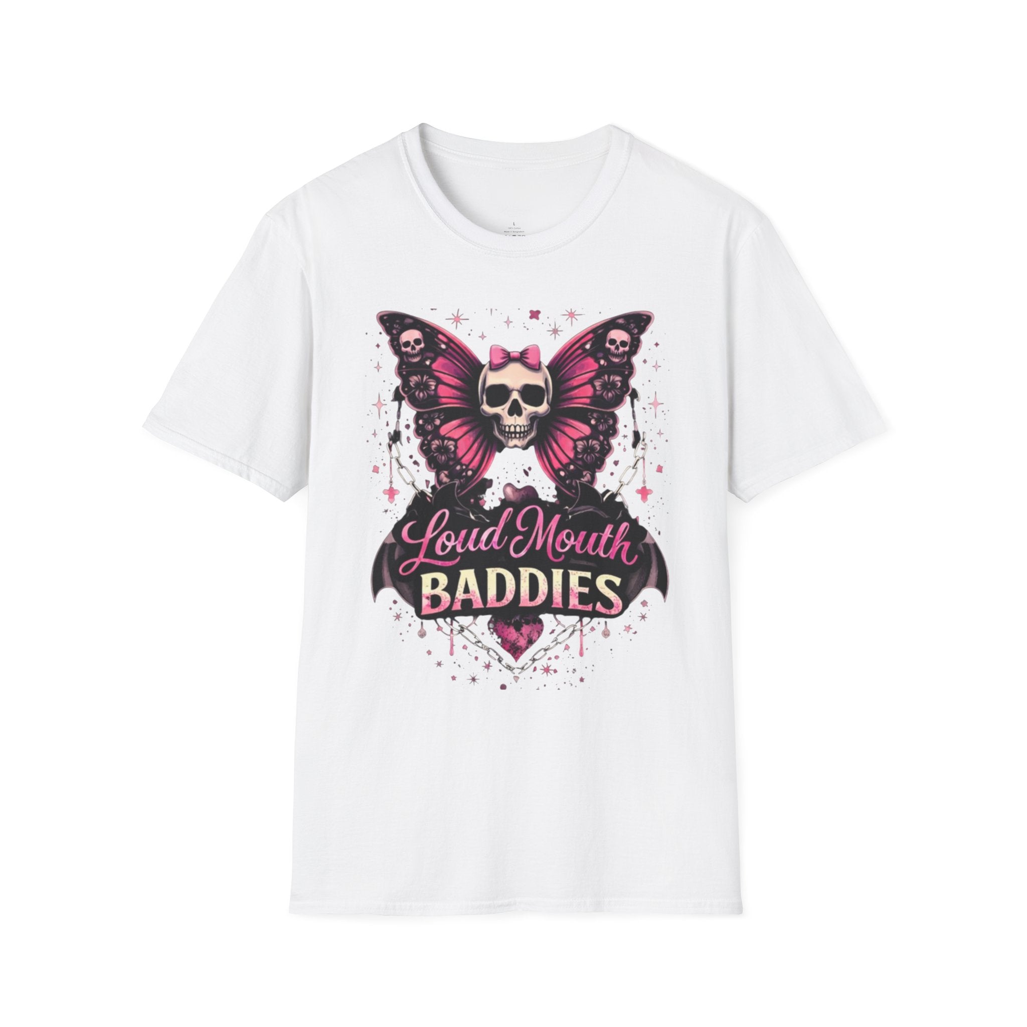 Loud Mouth Baddies Skull Butterfly T-Shirt