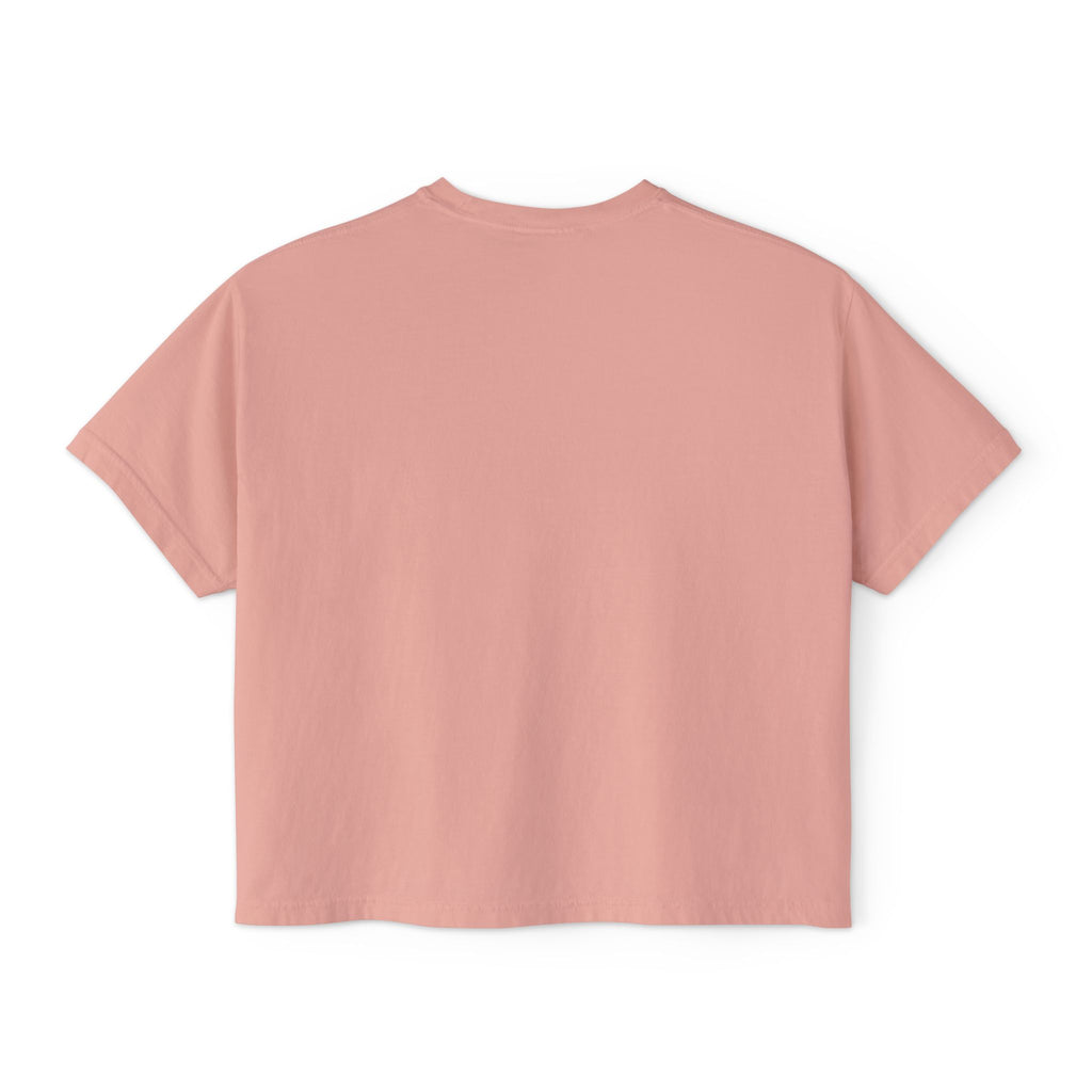 Tough Mom Boxy Tee — Skull Graphic "Tough Mom" Crop T-Shirt