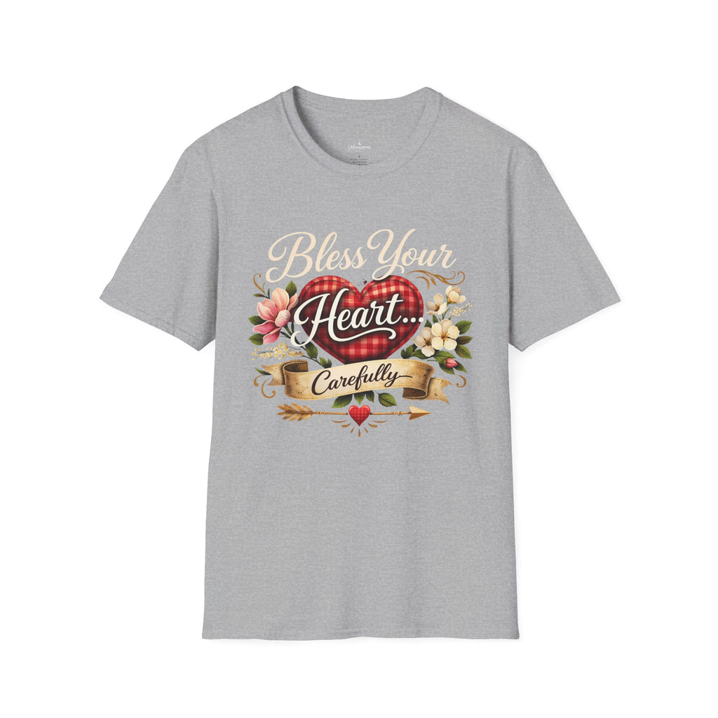T-Shirt — "Bless Your Heart Carefully" Floral Vintage Southern Comfort Tee