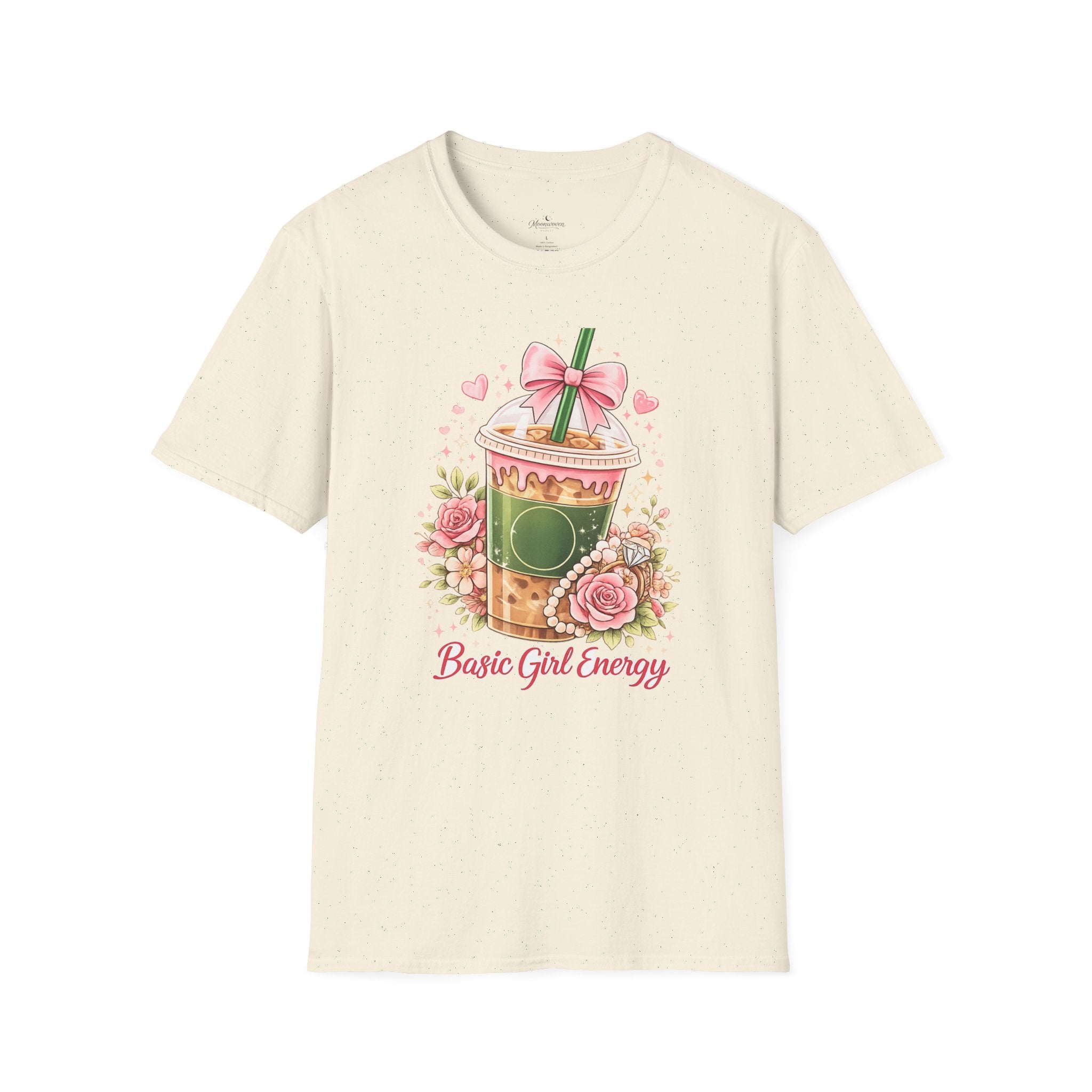 Basic Girl Energy T-Shirt – Floral Bubble Tea Graphic Tee