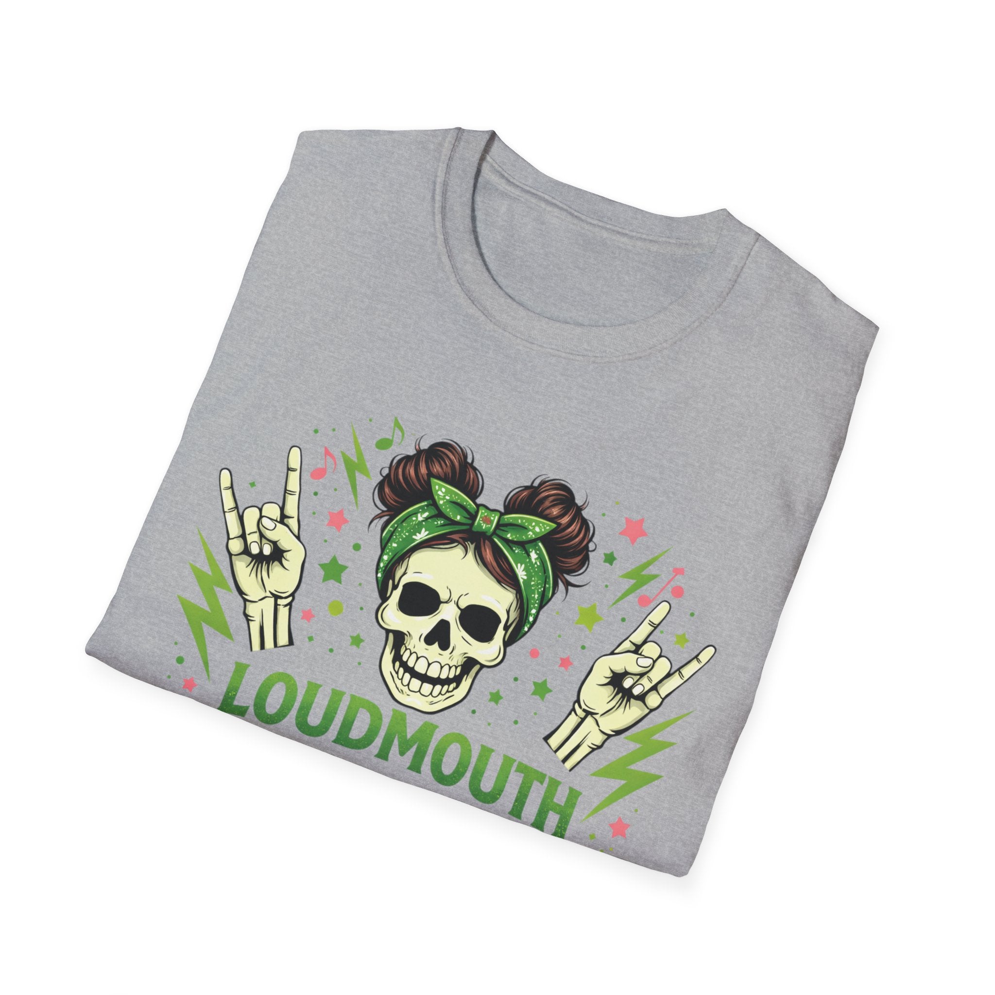 Loudmouth Mama Skull Tee — Rocker Mom Graphic T-Shirt